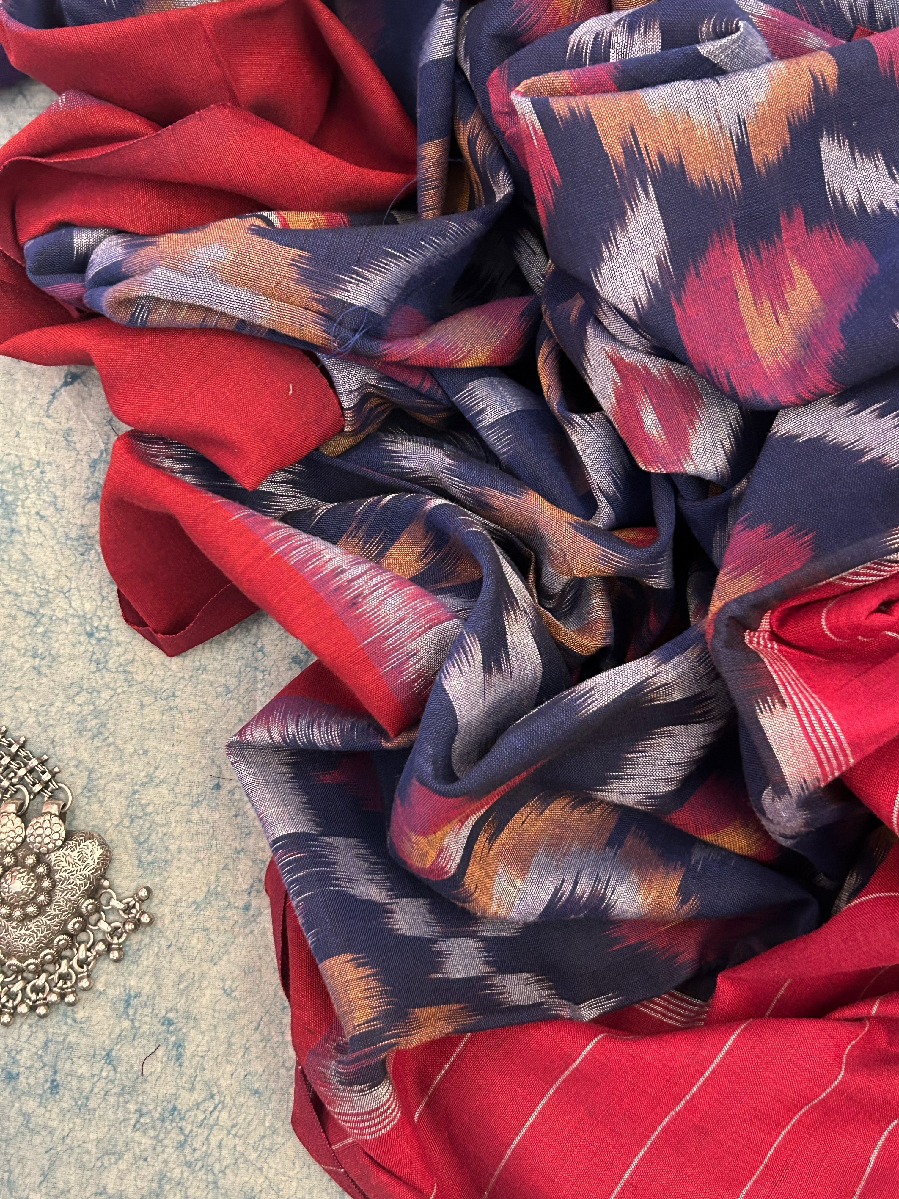 Kalindi - Handwoven Kotpad Ikath Kurta Dupatta Set