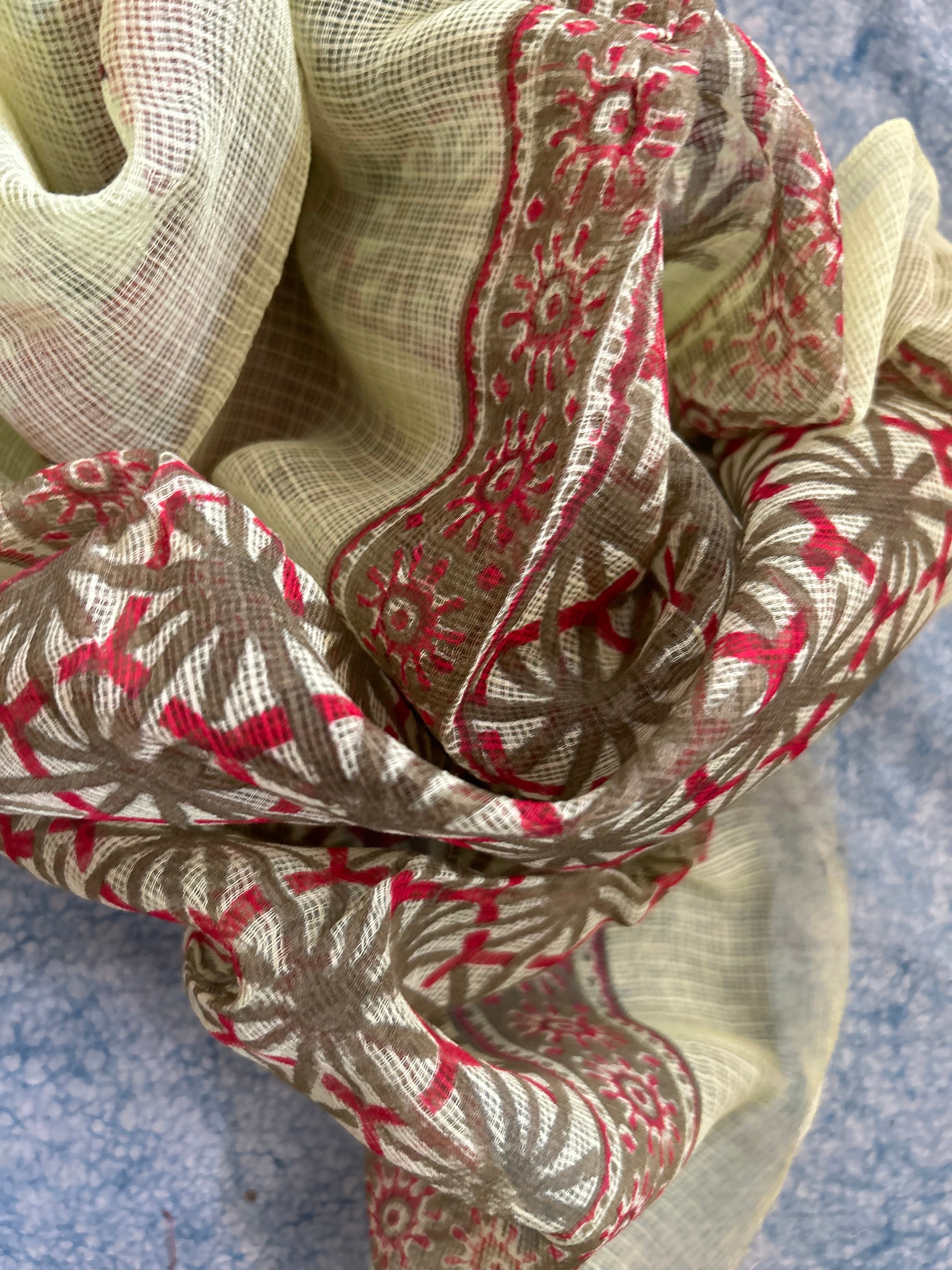 Handcrafted Cotton Kota Dupatta Suit