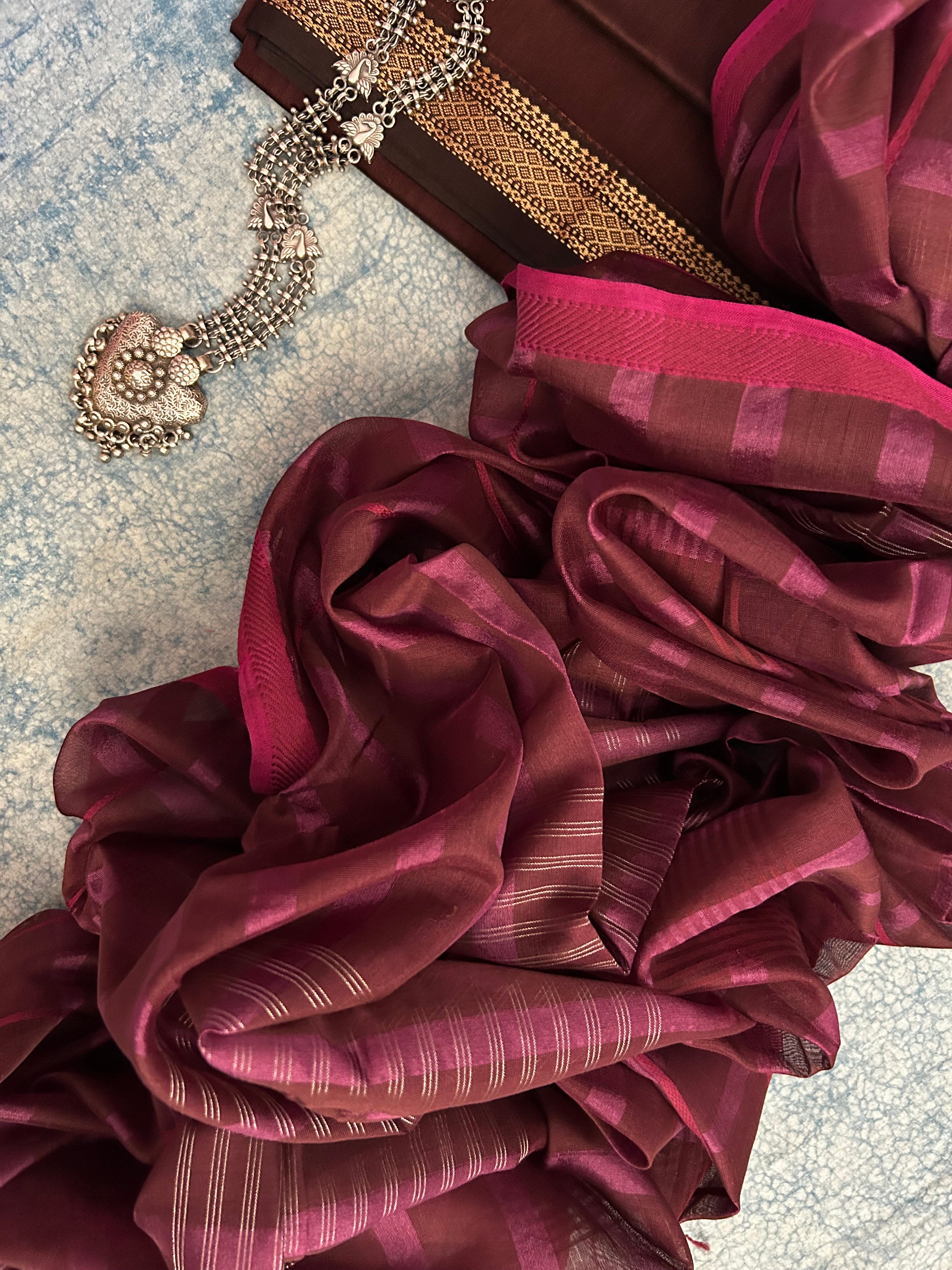 Handwoven Maheshwari Kurta Dupatta Set