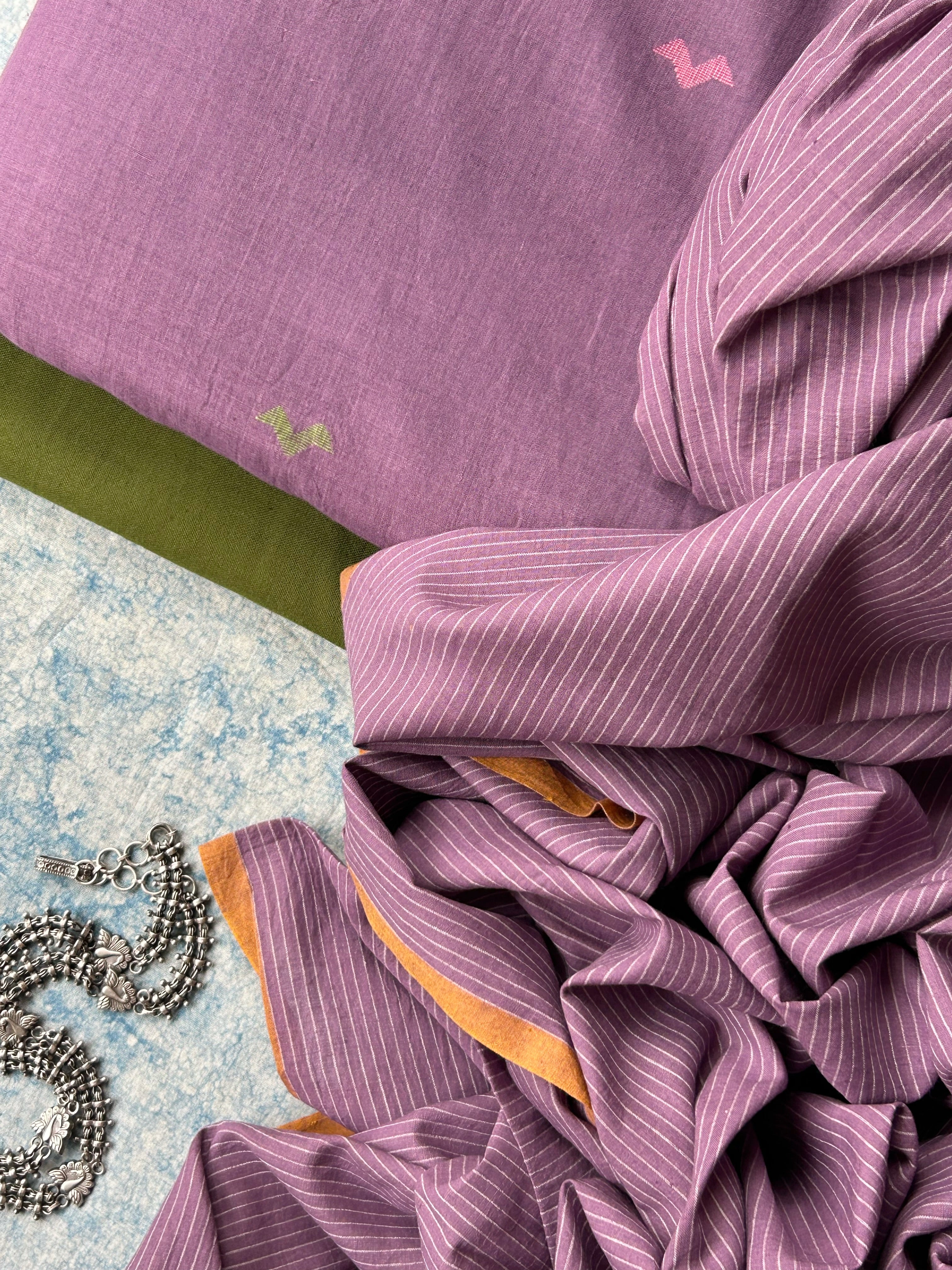 Kadambari -Handwoven Bengal Jamdani Kurta Dupatta set