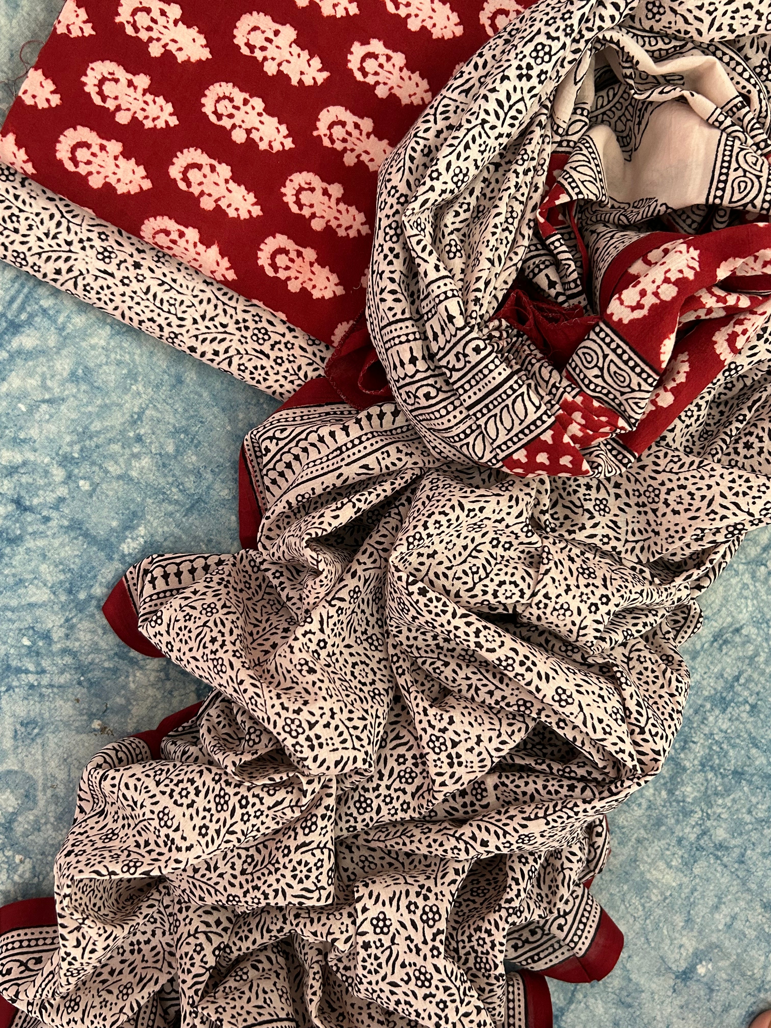 Natural Dyed Bagh Block Print Cotton Suit
