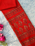 Natural Dyes Hand Block Ajrakh Dupatta
