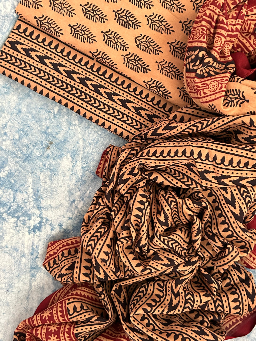 Natural Dyed Bagh Block Print Cotton Suit