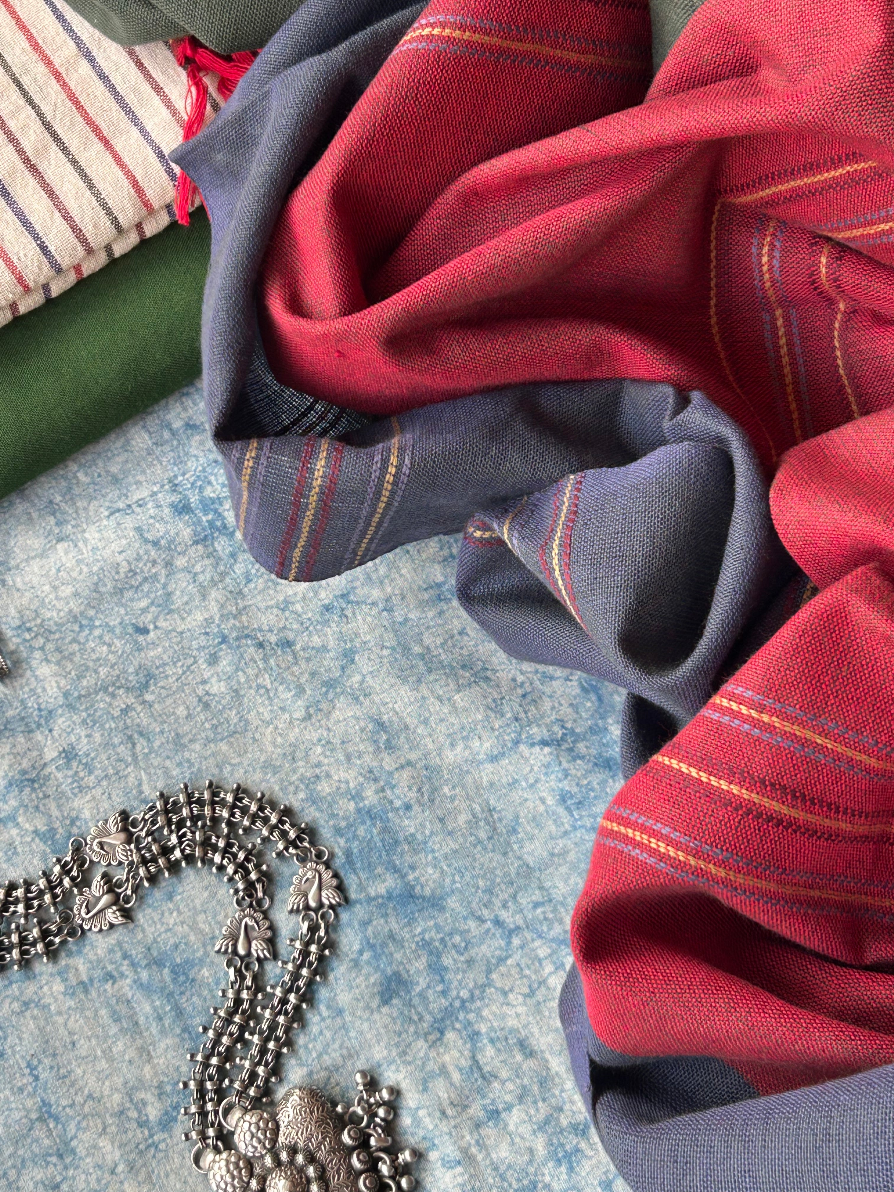 Vasundhara - Handspun Handwoven Kotpad and Bhujodi Dupatta Set