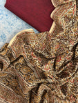 Handwoven Handcrafted Ikath Kalamkari Kurta Dupatta Set
