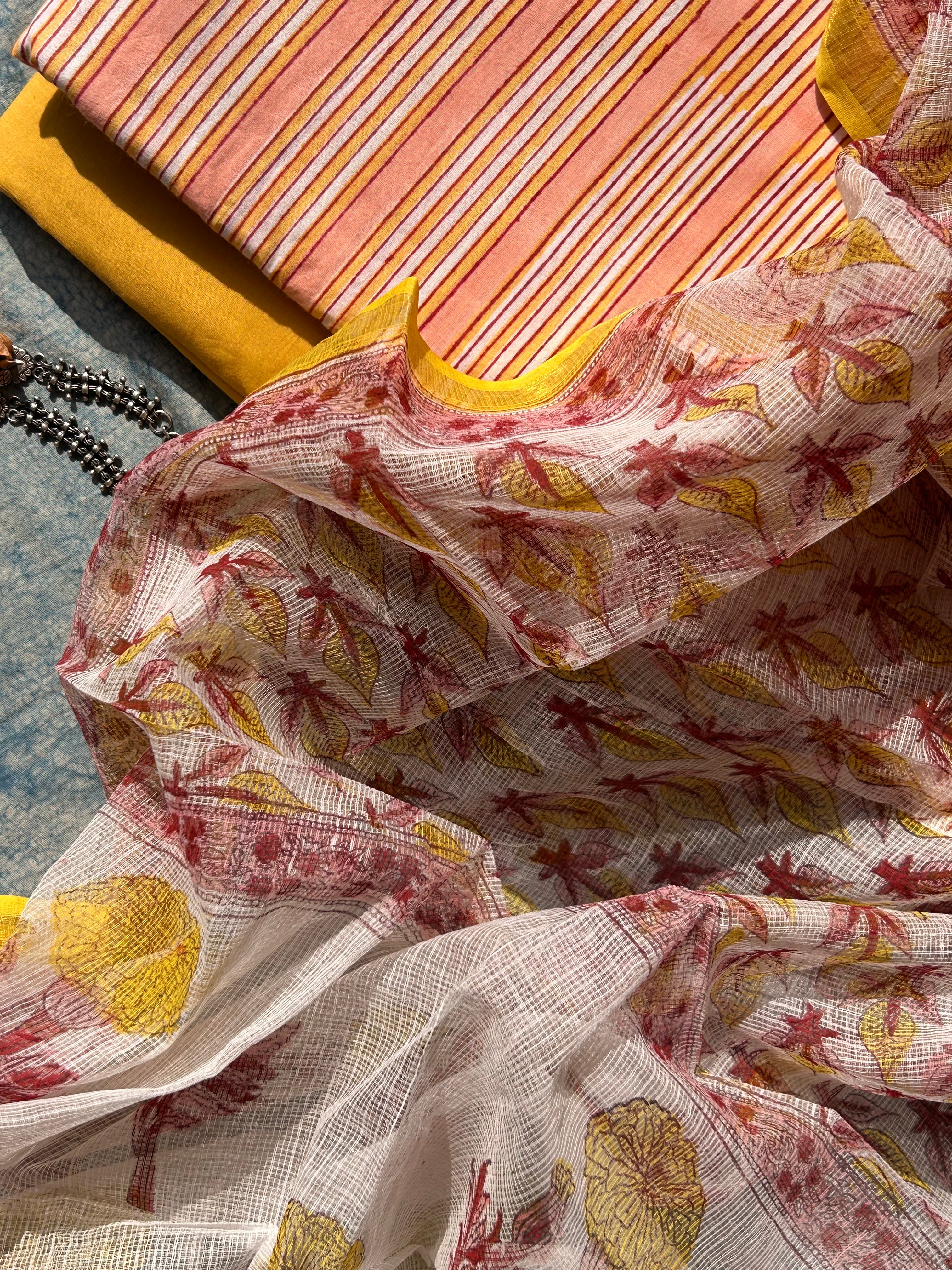 Handcrafted Cotton Kota Dupatta Suit