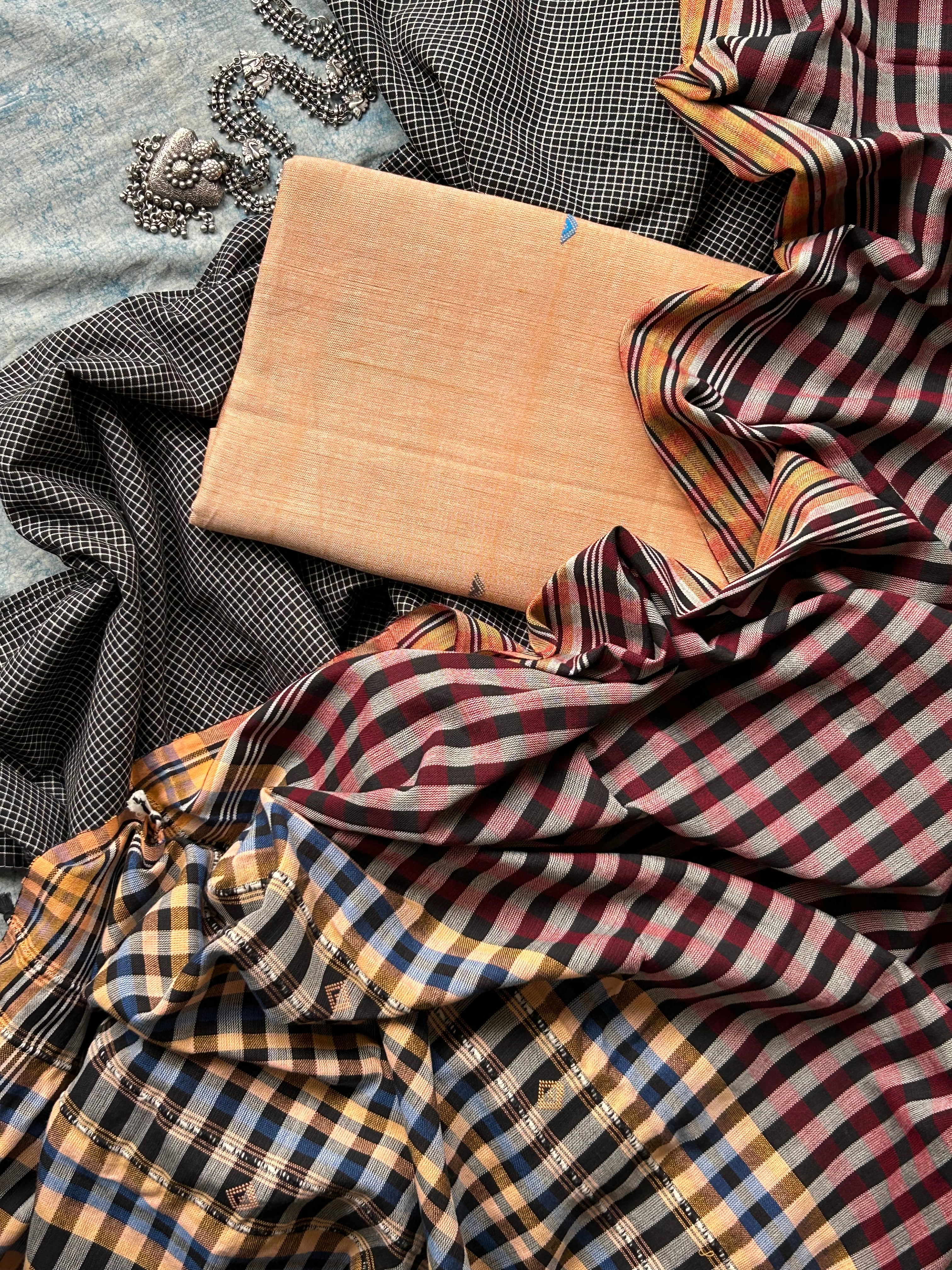 Mrittika - Handwoven Bhujodi and Telangana Cotton Set