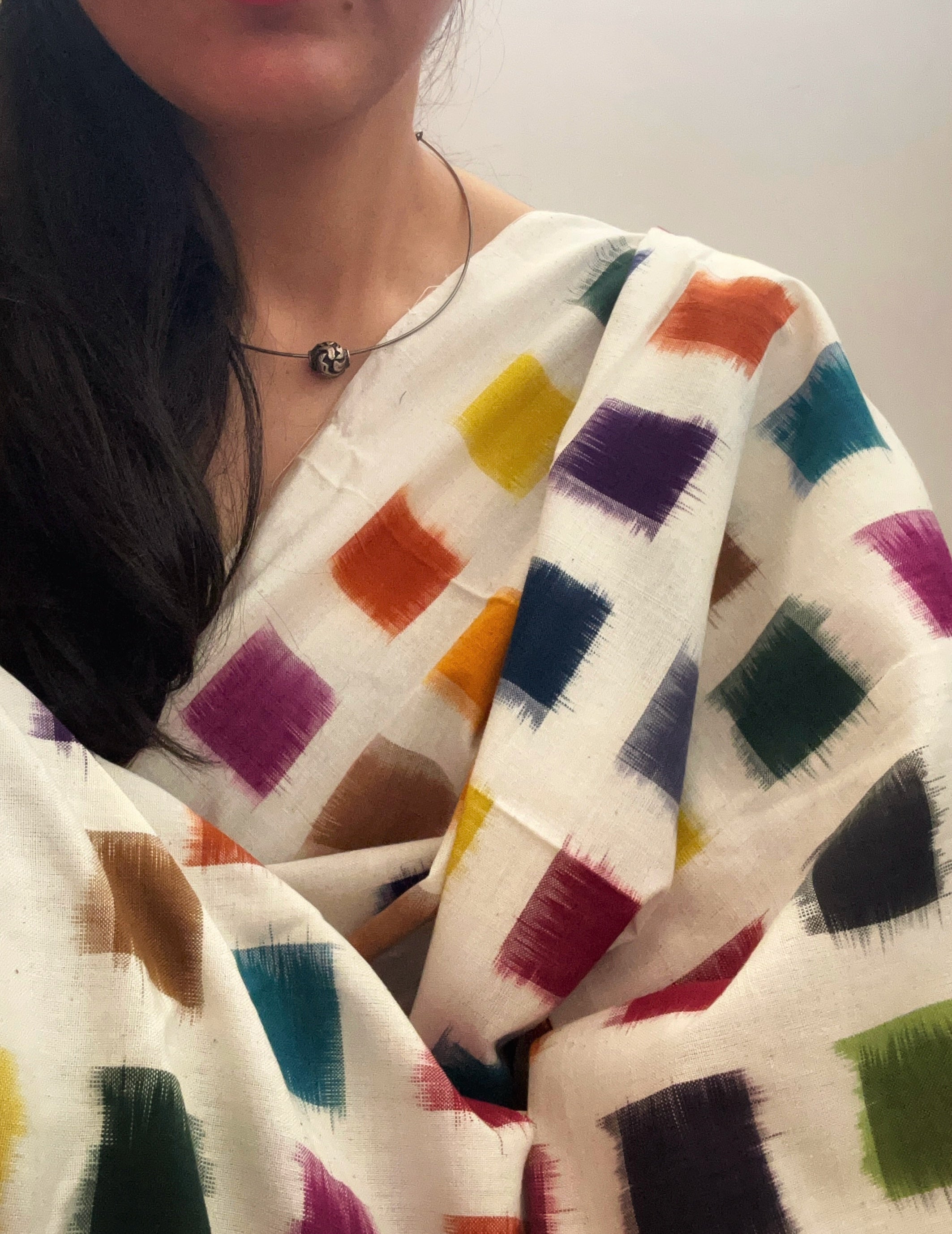 Handwoven 2.5m Double Ikat Fabric