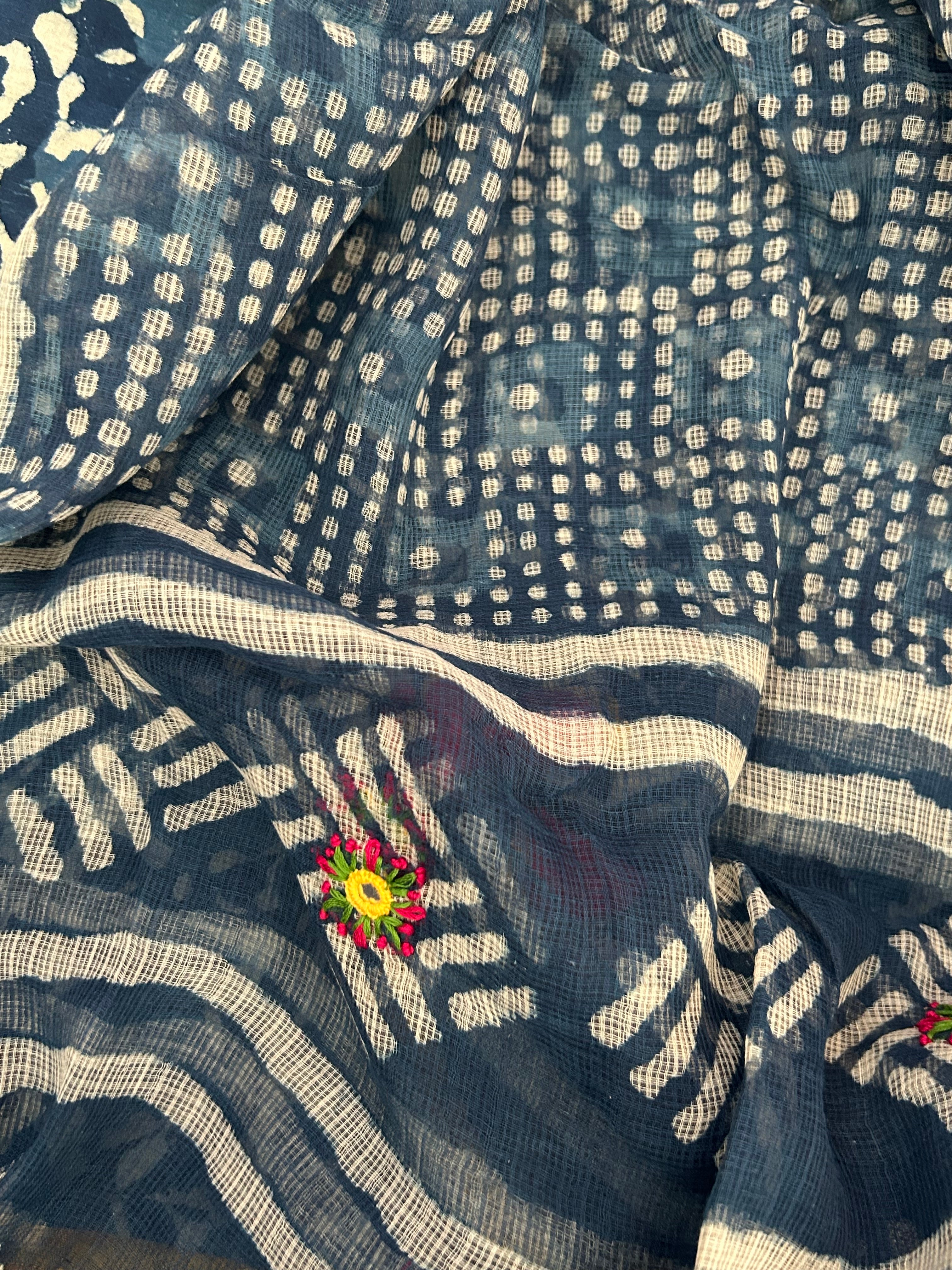 Handblock Handdone Embroidery Cotton Kota Suit