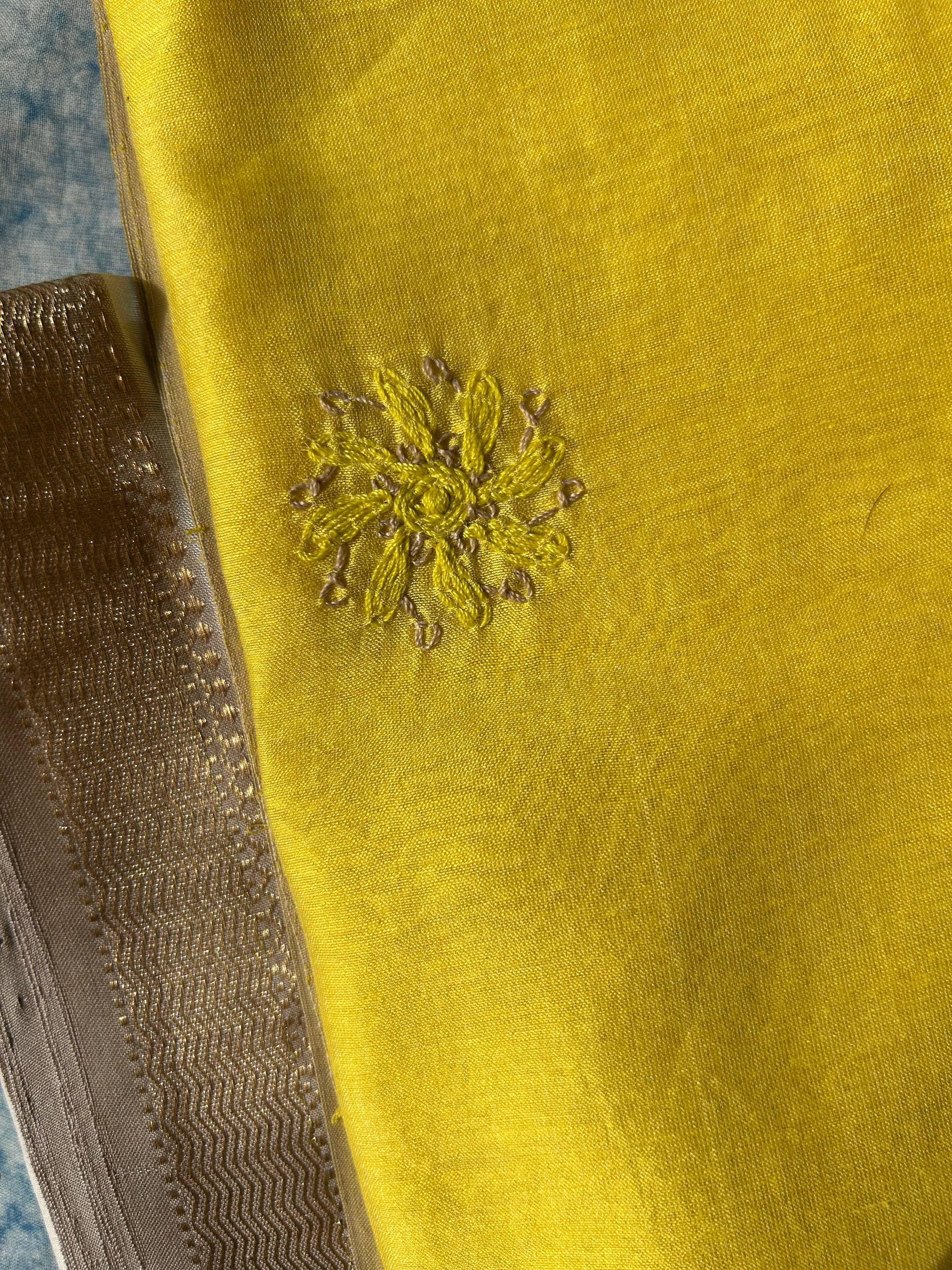 Handwoven Chikankari Work Maheshwari Set