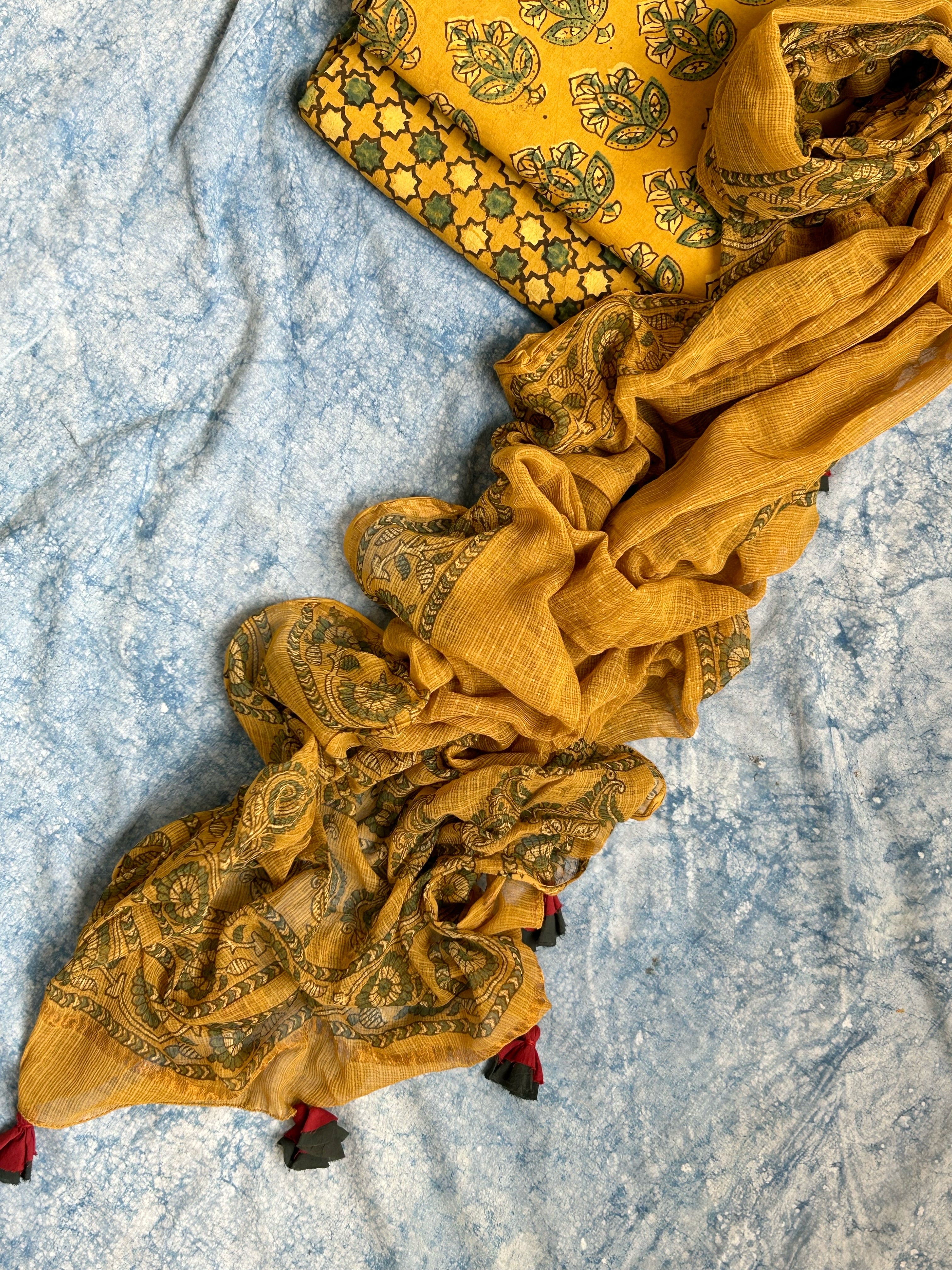 Natural Dyes Handcrafted Ajrakh Kota Suit