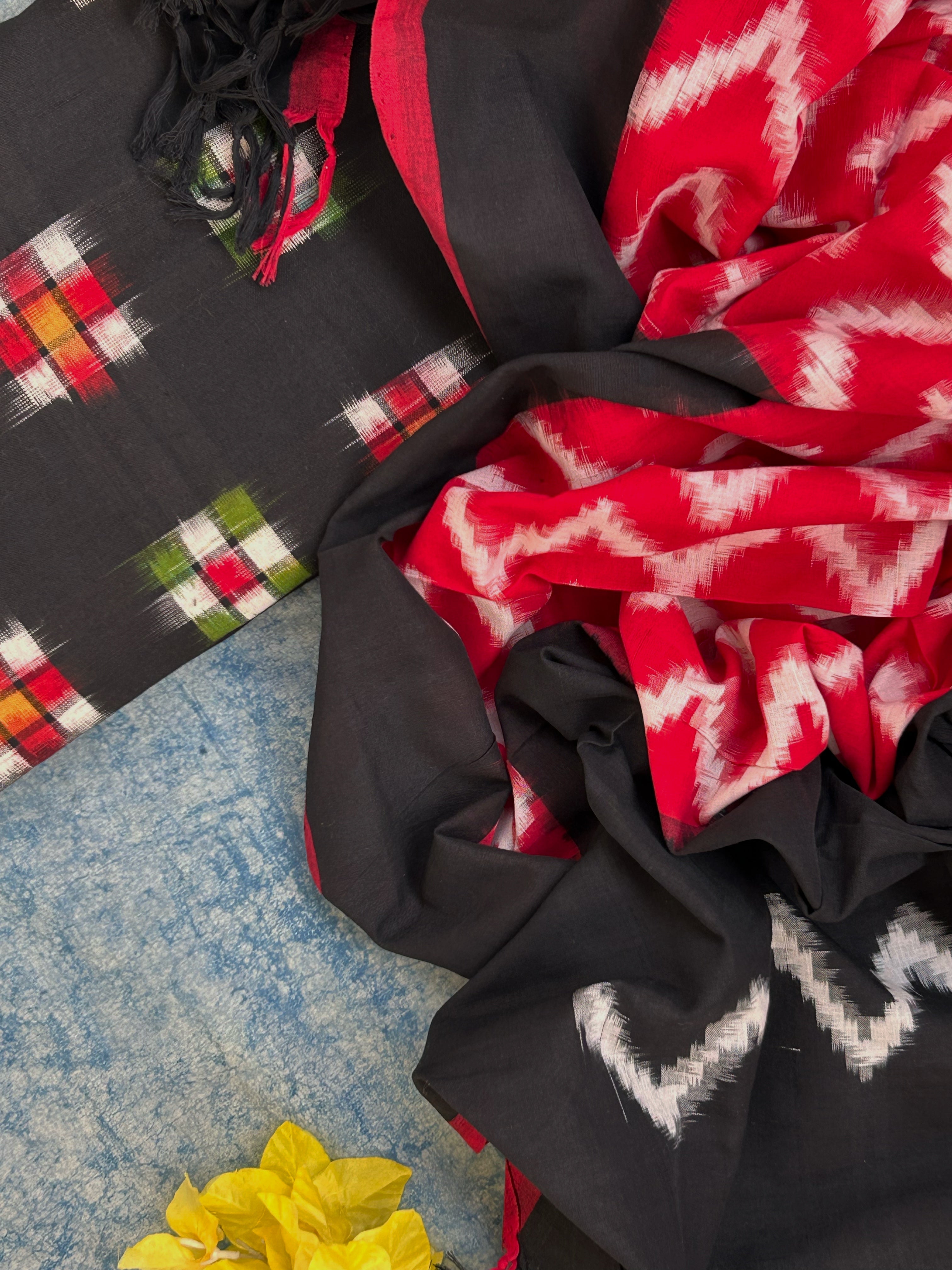 Handwoven Double Ikat Kurta Dupatta Set
