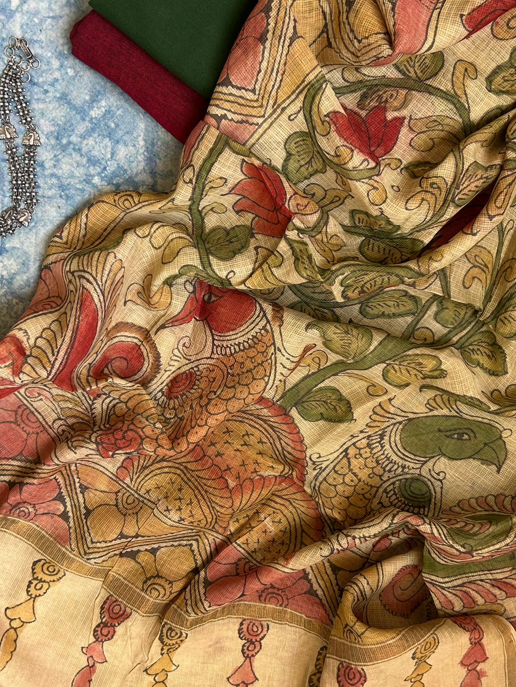 Handwoven Handpainted Kalamkari Set