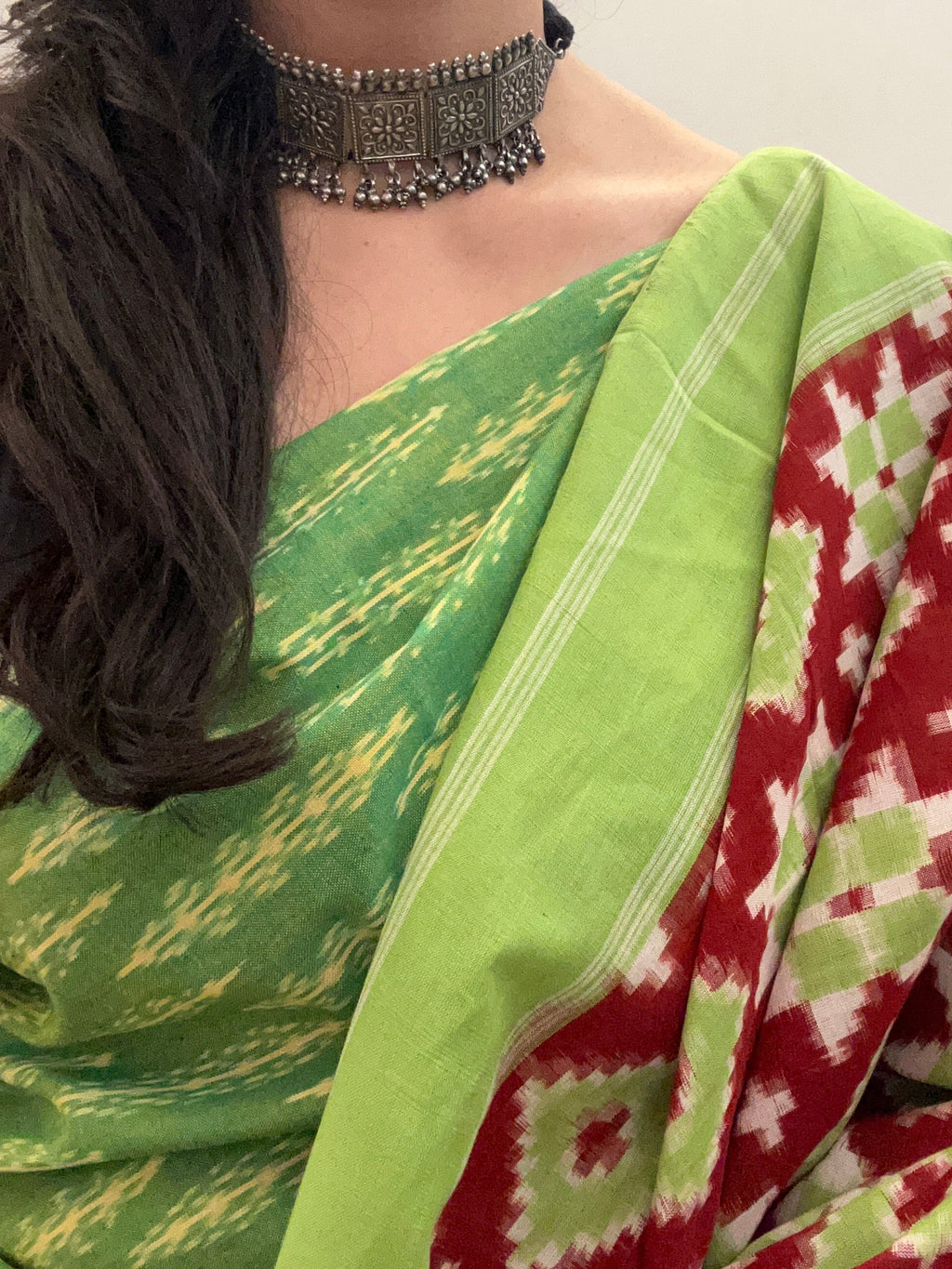 Handwoven Ikat Kurta Telia Dupatta Set