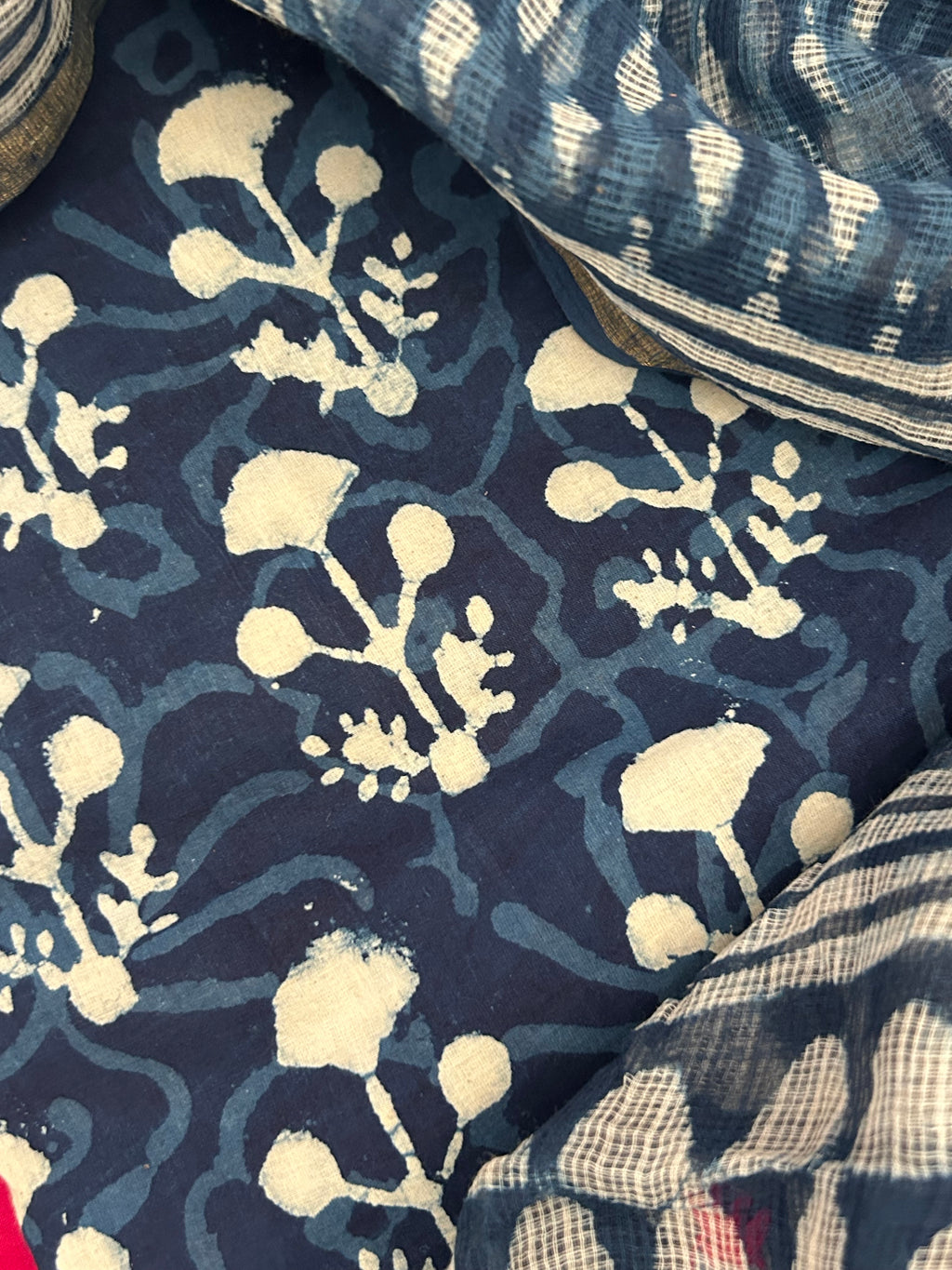 Handblock Handdone Embroidery Cotton Kota Suit
