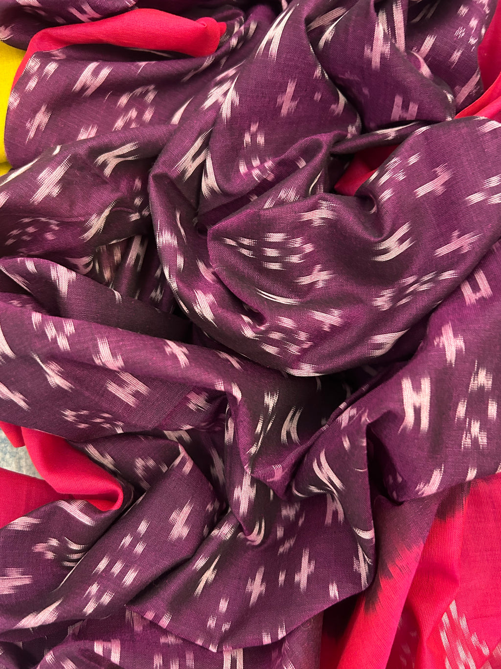 Handwoven Bengal Jamdani Ikath Kurta Dupatta set - Earthy Mustard