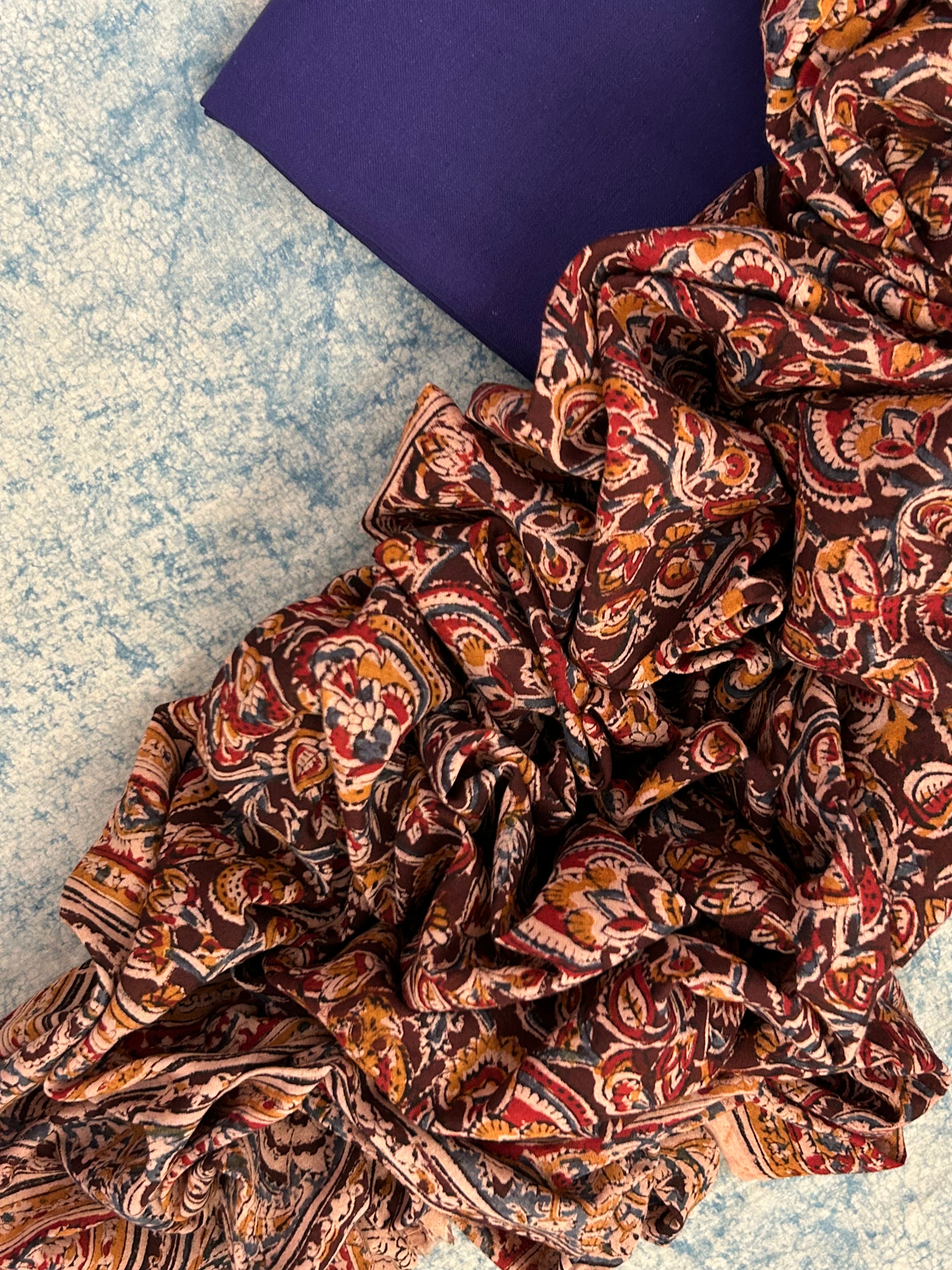 Handwoven Handcrafted Ikath Kalamkari Kurta Dupatta Set