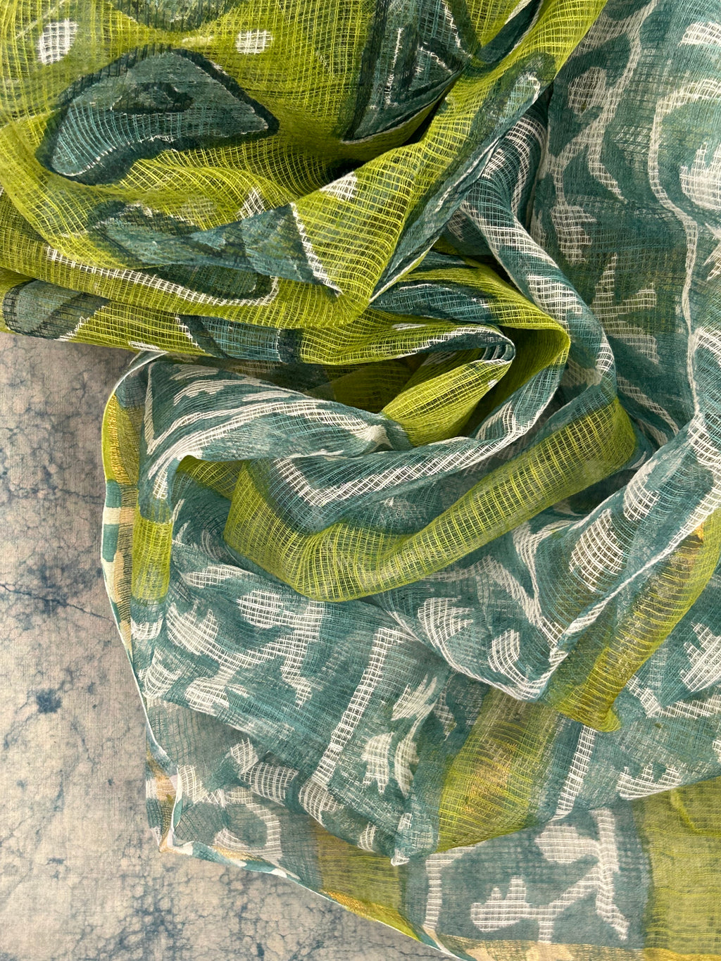 Handwoven Handblock Printed Set - Teal