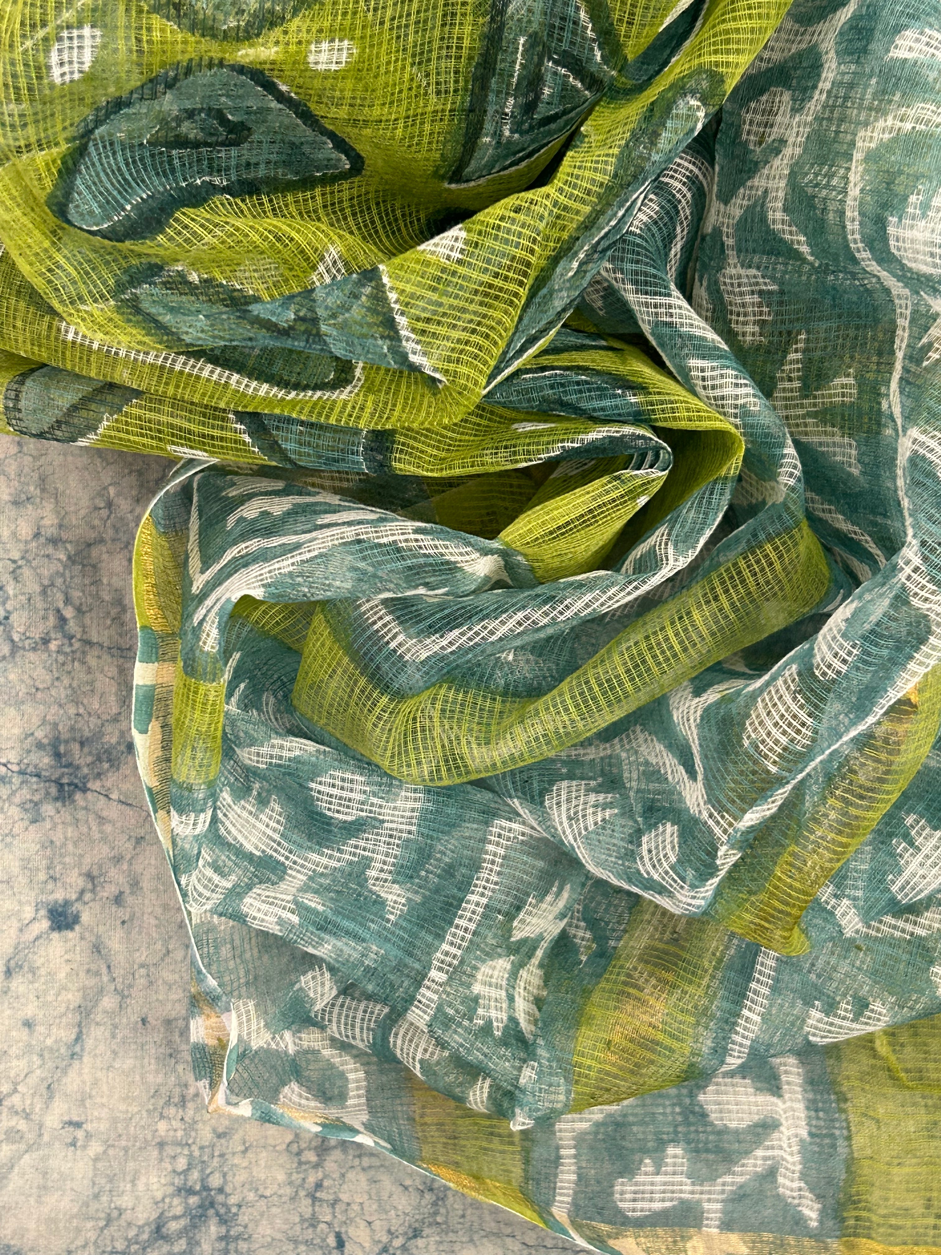 Handwoven Handblock Printed Set - Teal