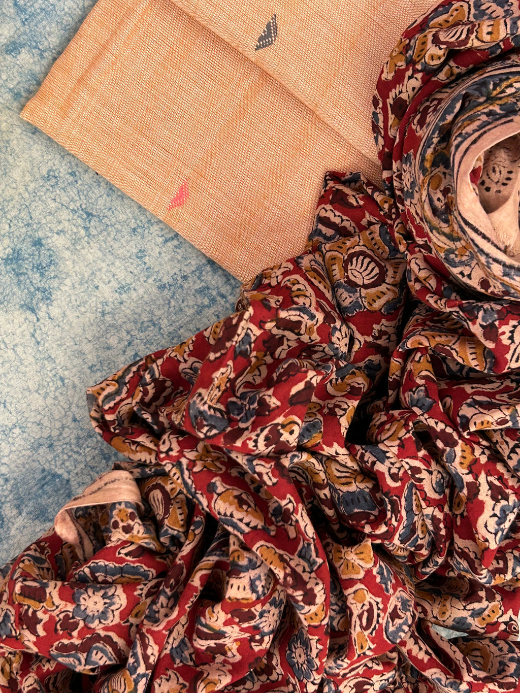 Handwoven Handcrafted Bhujodi Kalamkari Kurta Dupatta Set