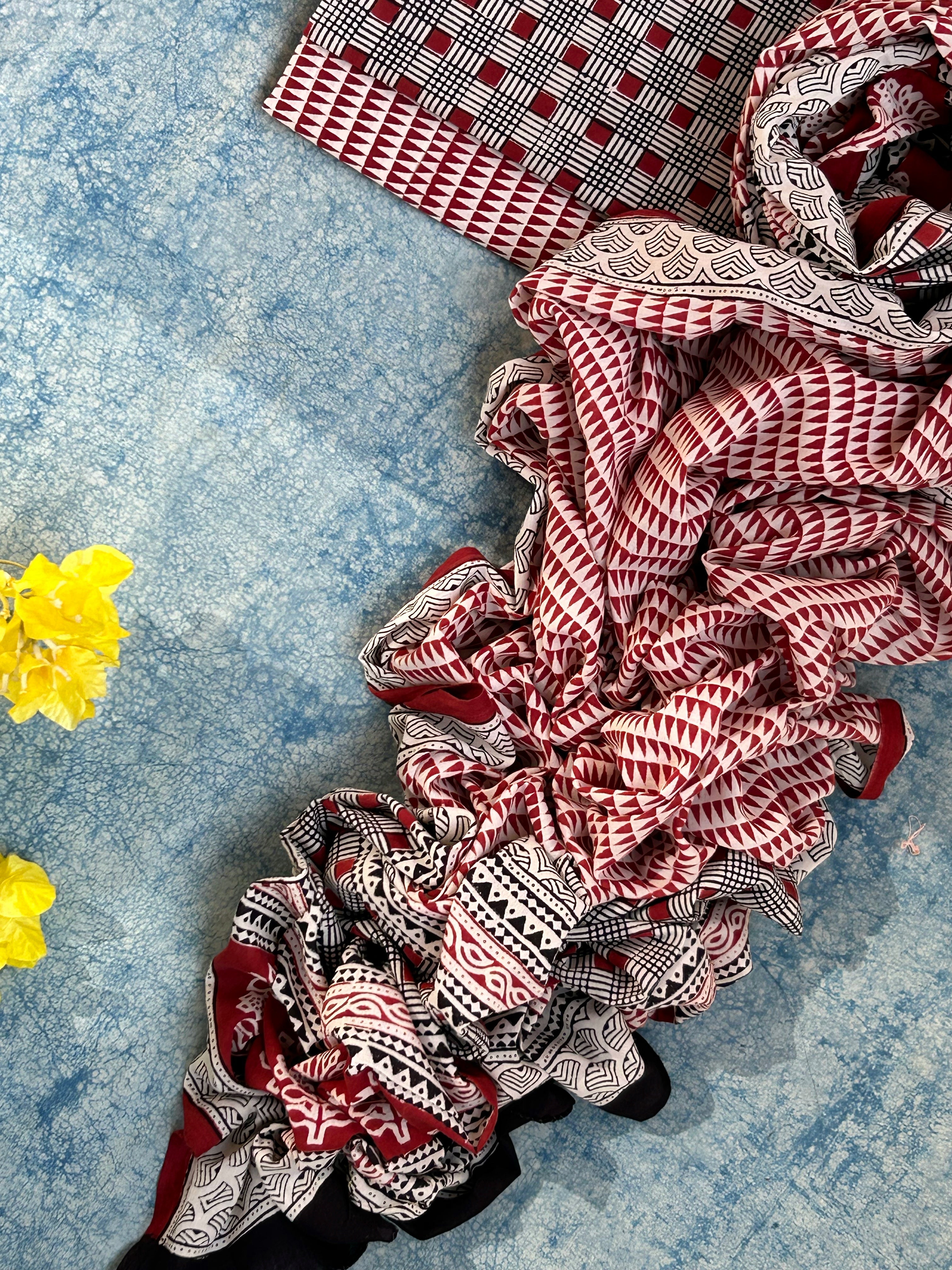 Natural Dyed Bagh Block Print Cotton Suit