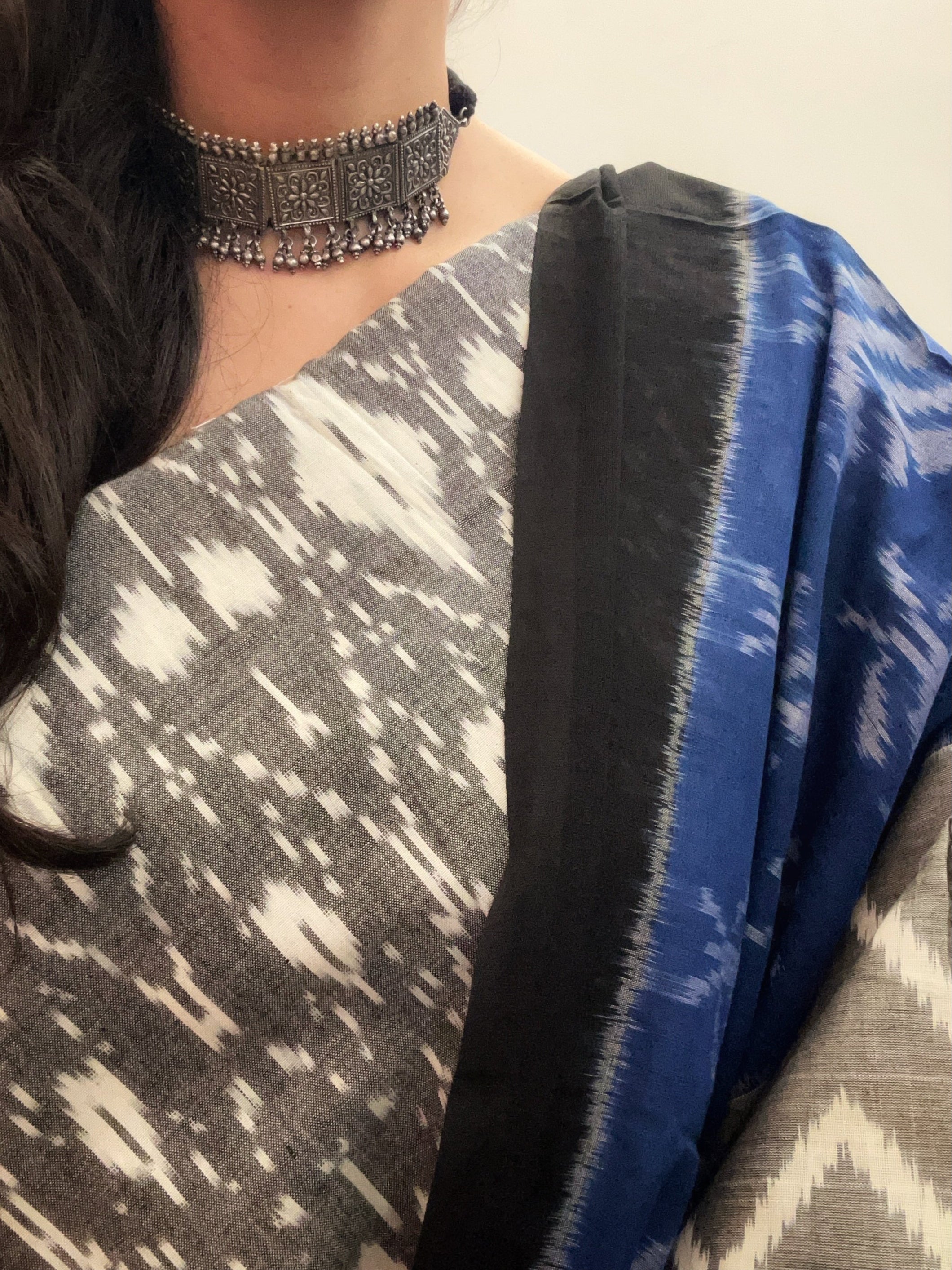 Handwoven Ikat Kurta Dupatta Set