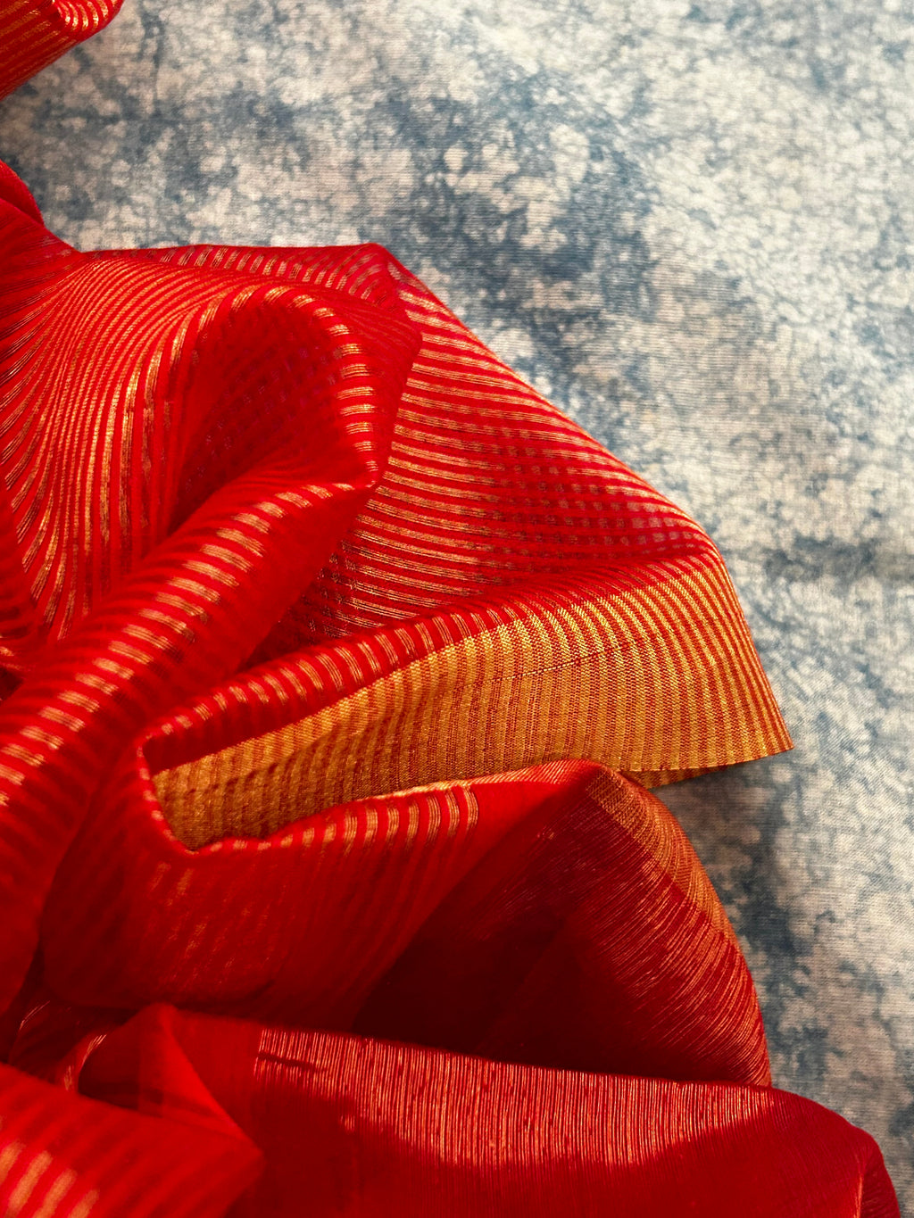 Handwoven Maheshwari tissue Kurta Dupatta Set