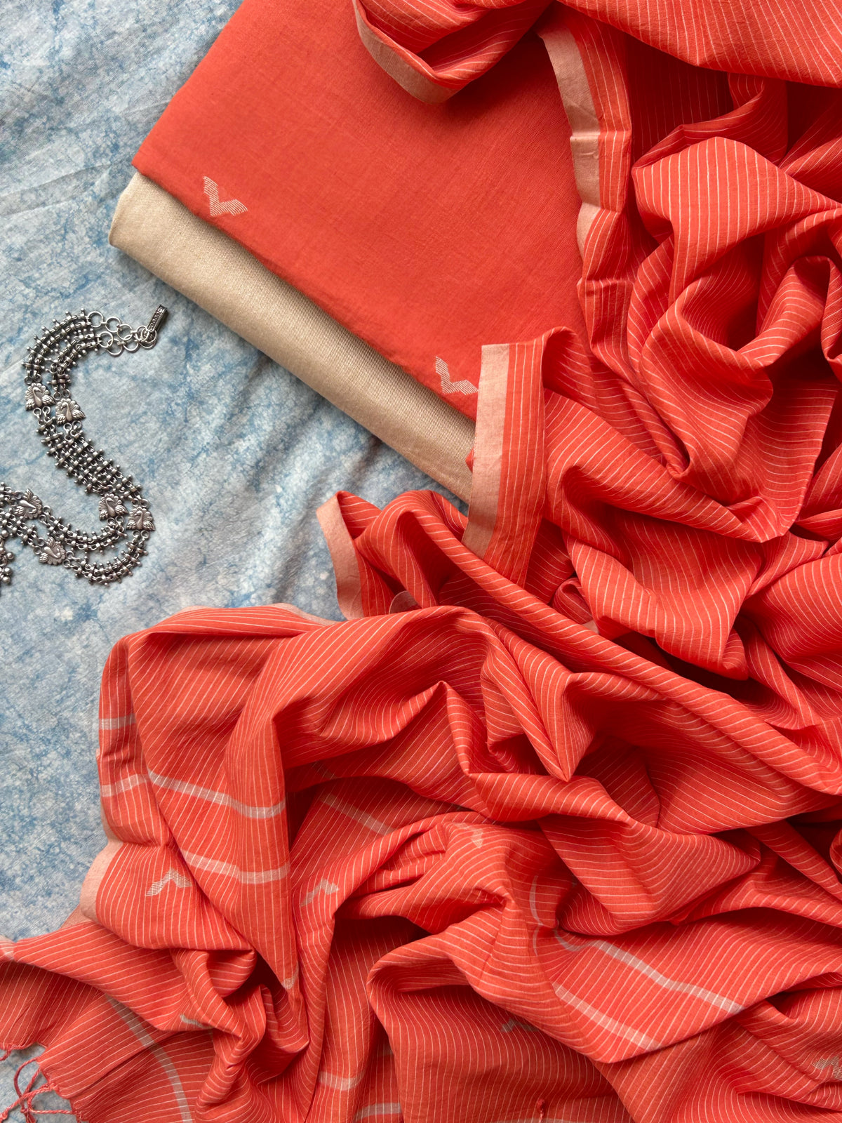 Meghna - Handwoven Bengal Jamdani Kurta Dupatta set