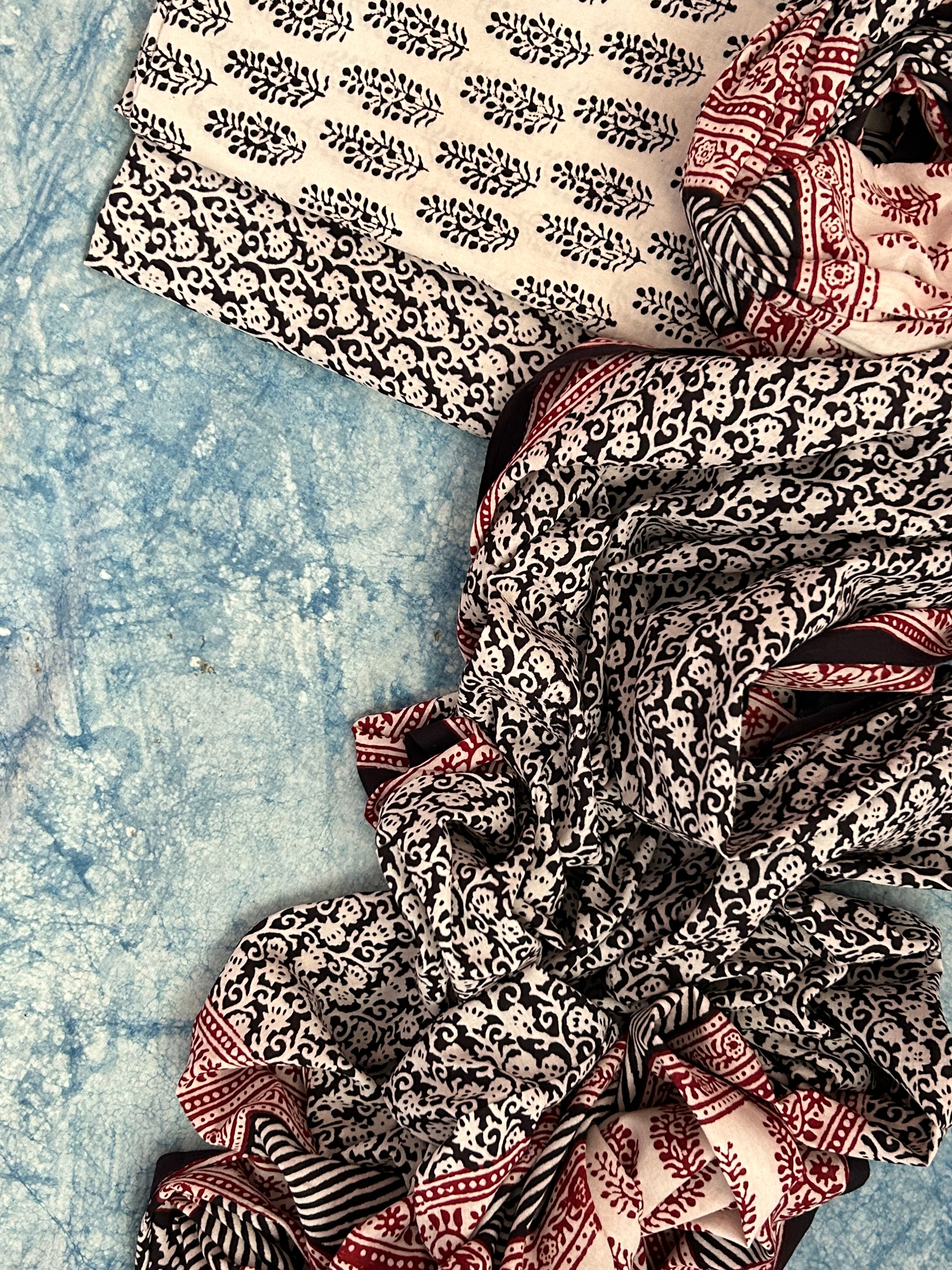 Natural Dyed Bagh Block Print Cotton Suit