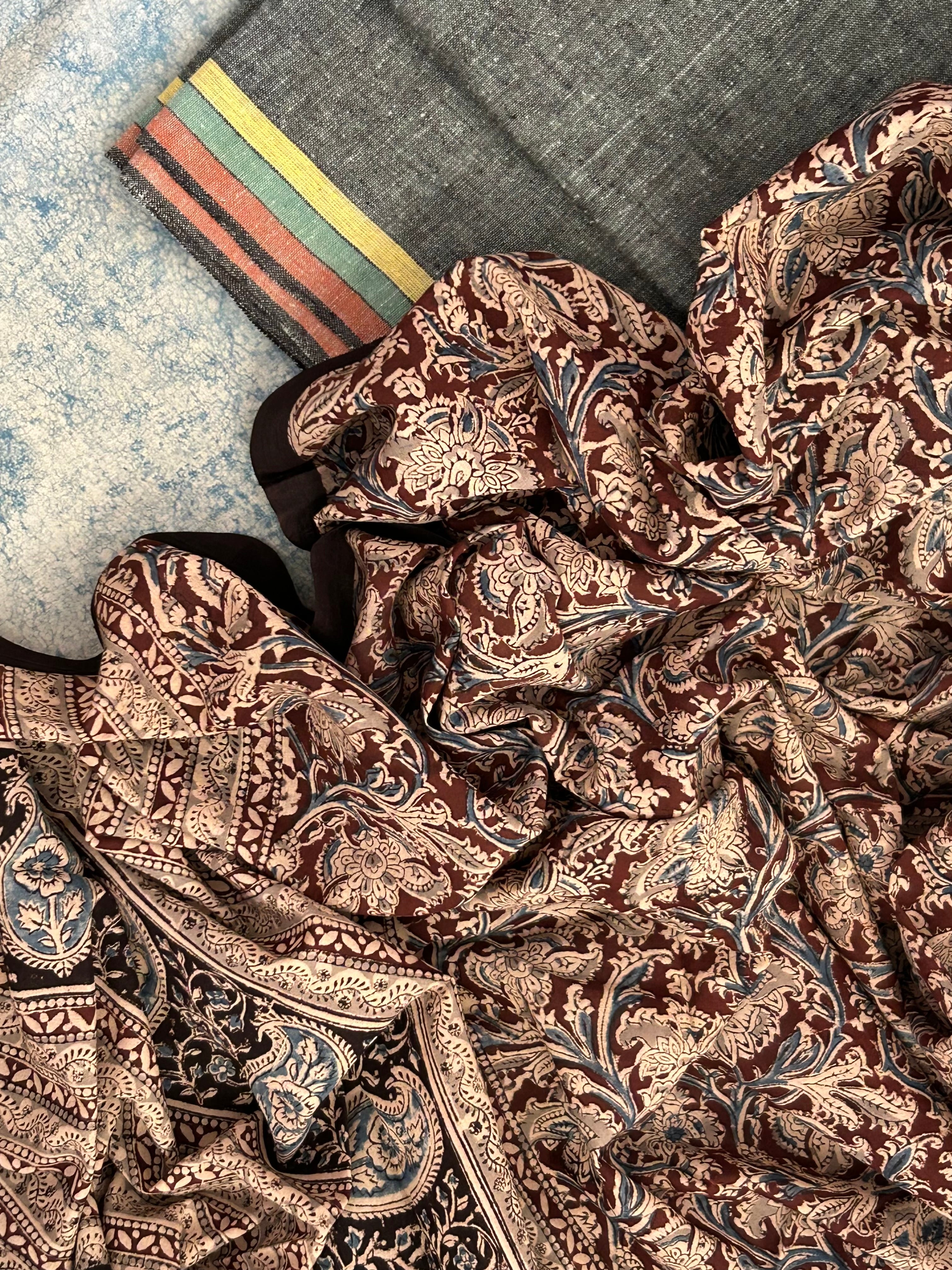 Handwoven Handcrafted Bhujodi Kala Cotton Kalamkari Kurta Dupatta Set