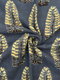 Handblock Printed Ajrakh Cotton - Indigo & Mehndi (.95m)
