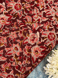 Pedana Hand Block Printed Kalamkari Natural Dyed Cotton - Rust Maroon (2.5m)