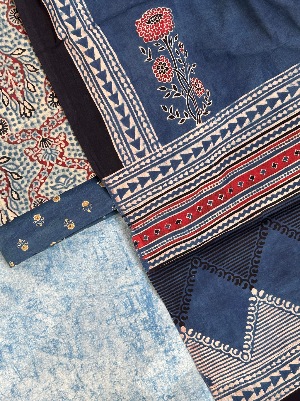 Natural Dyes Handblock Ajrakh Cotton Suit