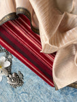 Handwoven Maheshwari Kurta Dupatta Set - Apple Red & Almond