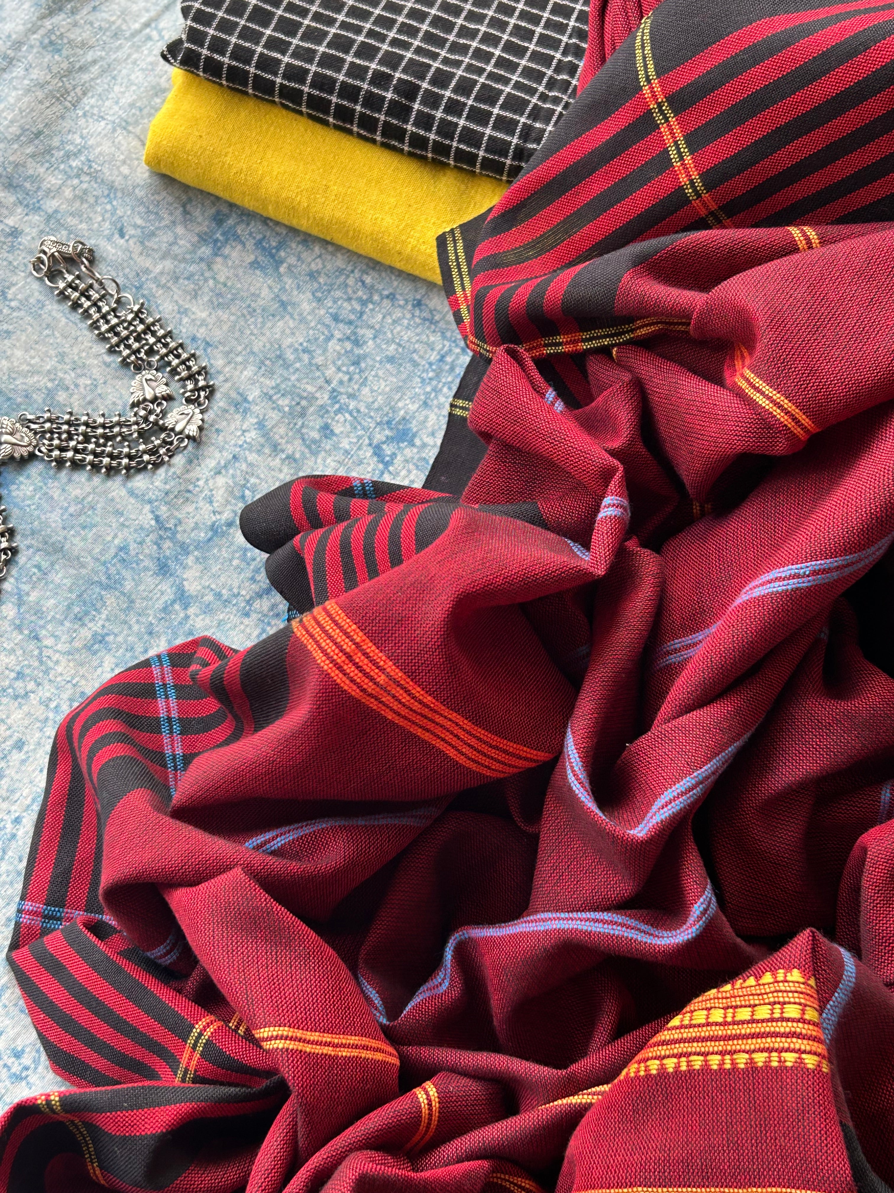 Angarika - Handspun Handwoven Kotpad and Bhujodi Dupatta Set