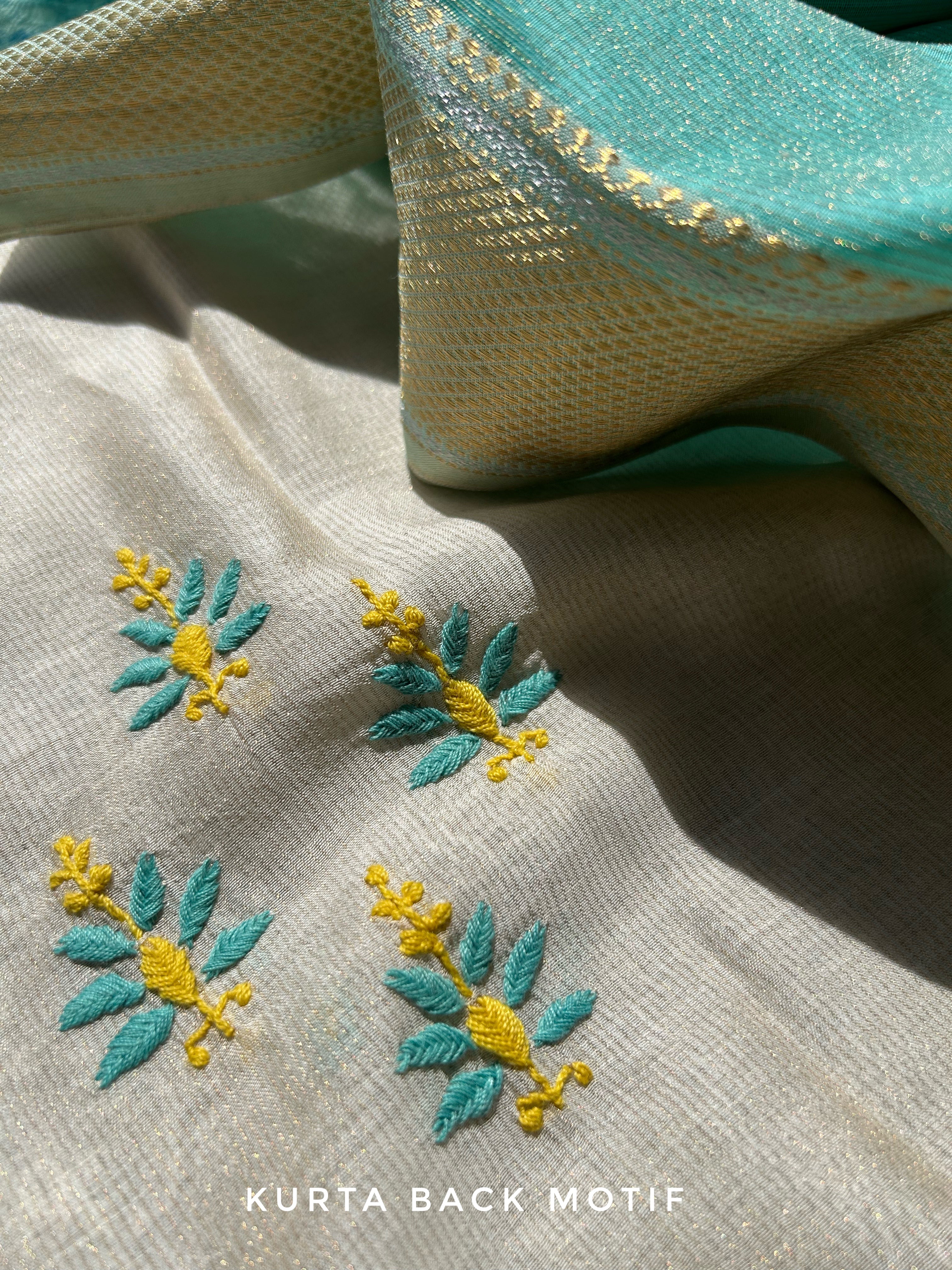 Handwoven Chikankari Work Maheshwari Set