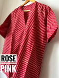 Handblock Cotton Anti Fit Shirt - Rose Pink