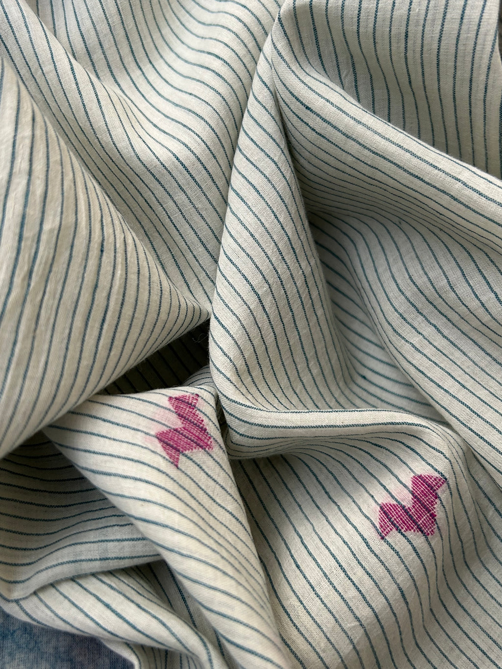Handwoven Cotton Bengal Jamdani Dupatta Set - The Garden Bloom 2