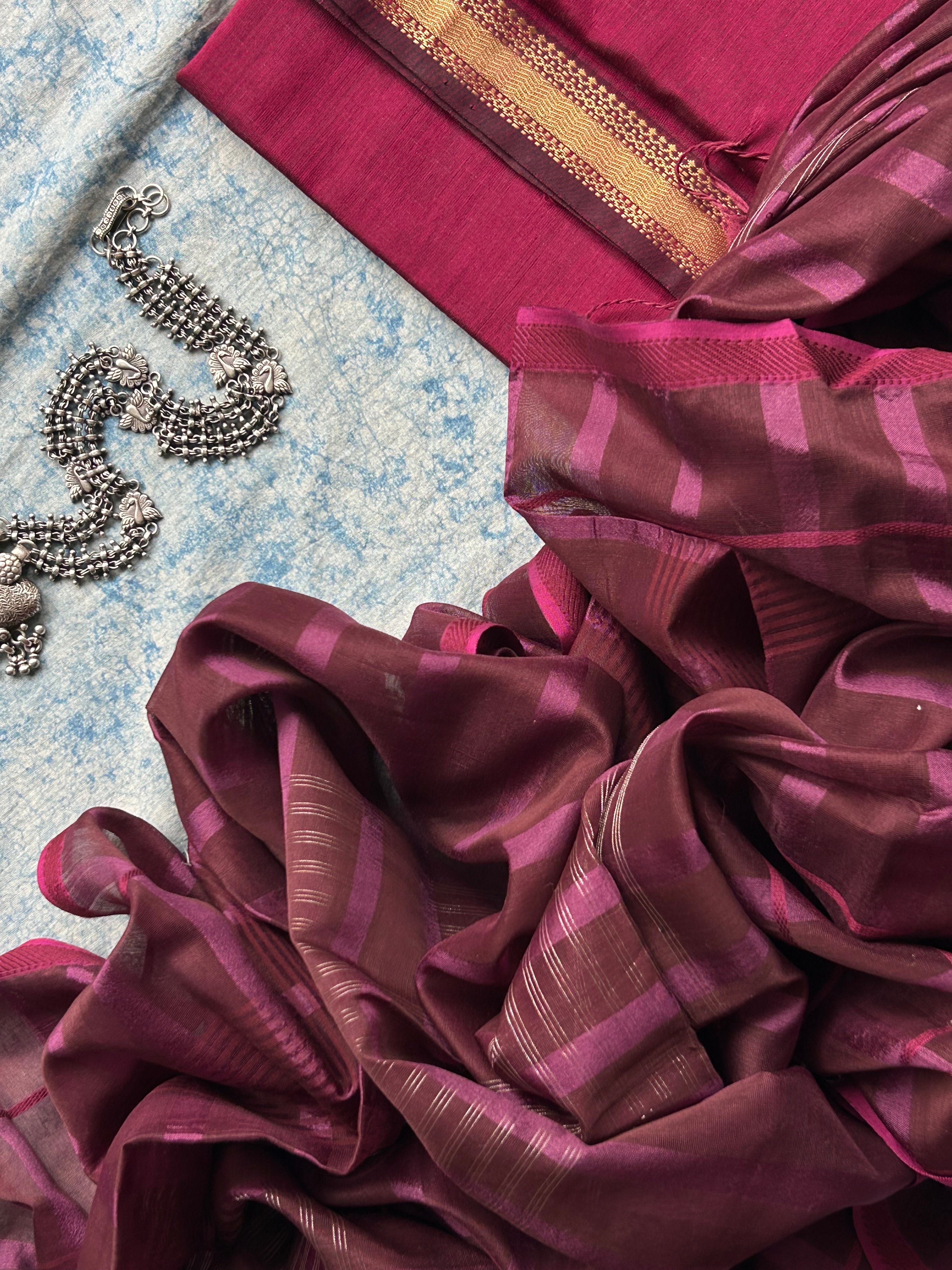 Malhaar - Handwoven Maheshwari Kurta Dupatta Set