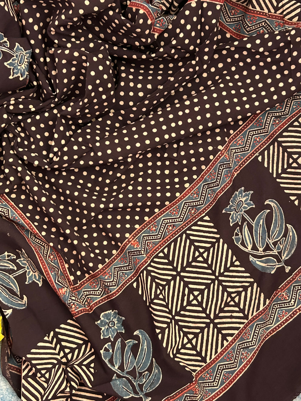 Natural Dyes Hand Block Ajrakh Dupatta