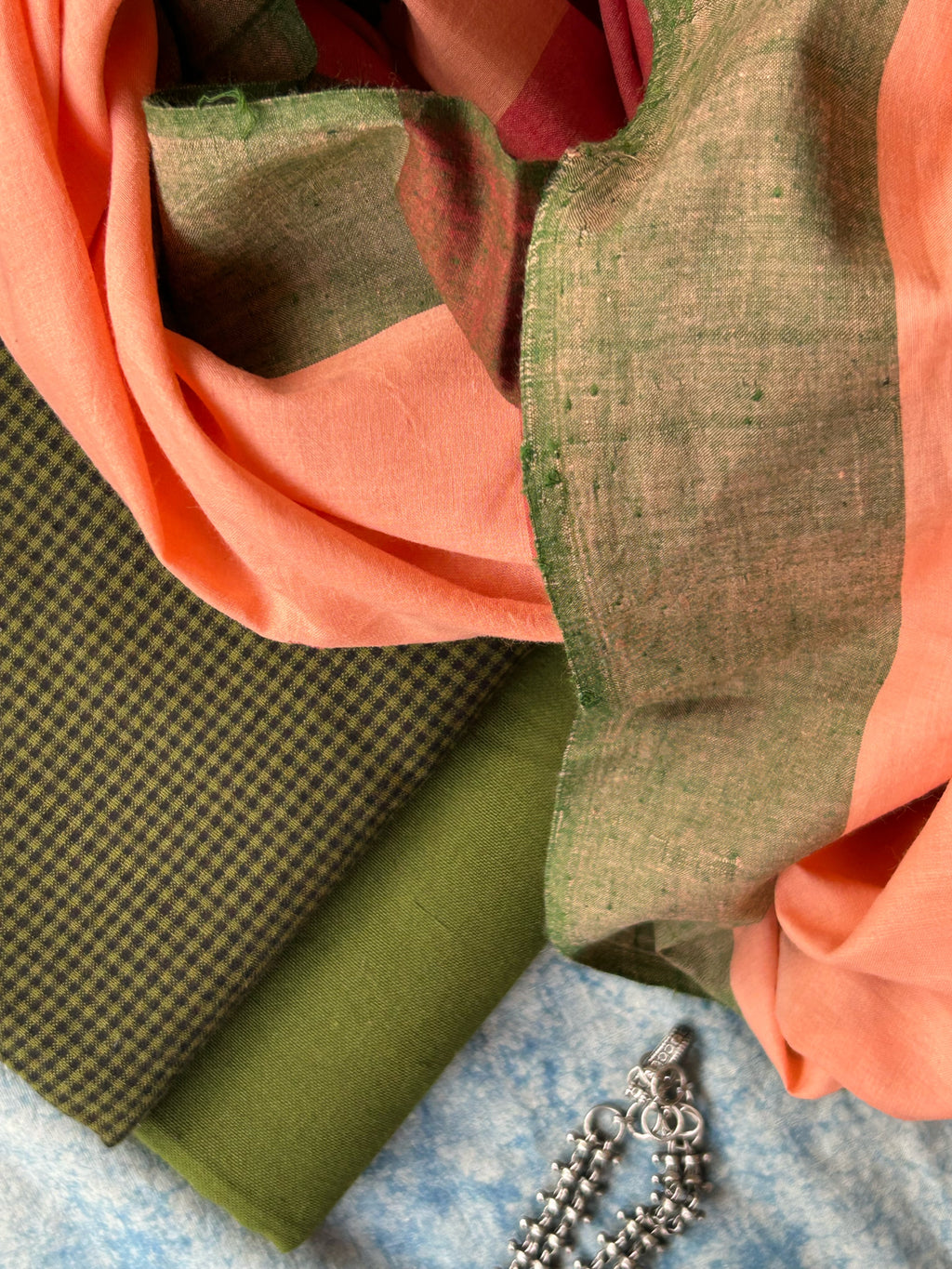 Bahaar - Handwoven Cotton Bengal Jamdani Dupatta Set