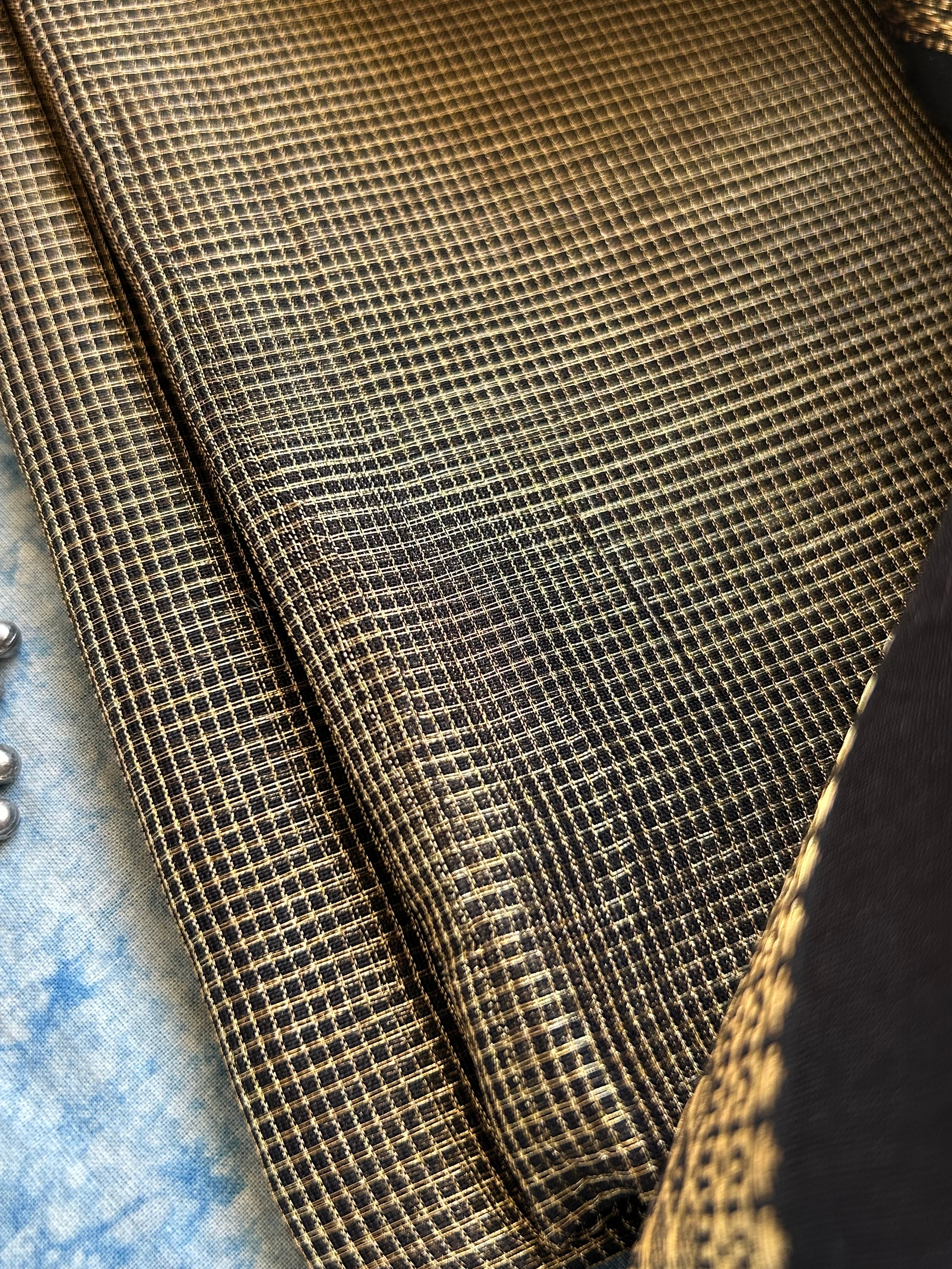 Handwoven Maheshwari Kurta Dupatta Set - Black Gold