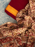 Handwoven Handcrafted Mangalagiri Kalamkari Kurta Dupatta Set