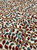 Pedana Hand Block Printed Kalamkari Natural Dyed Cotton Fabric Kurta - Ivory