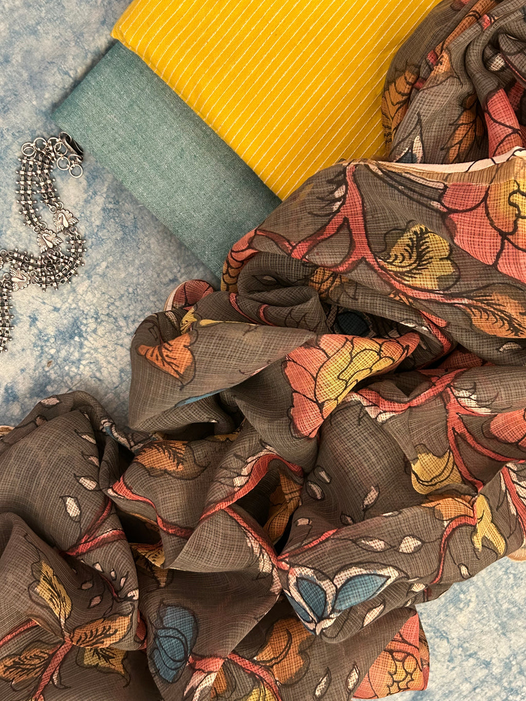 Handwoven Handpainted Kalamkari Set