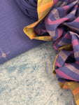 Blue Daisy 2 - Handwoven Bengal Jamdani Kurta Dupatta set