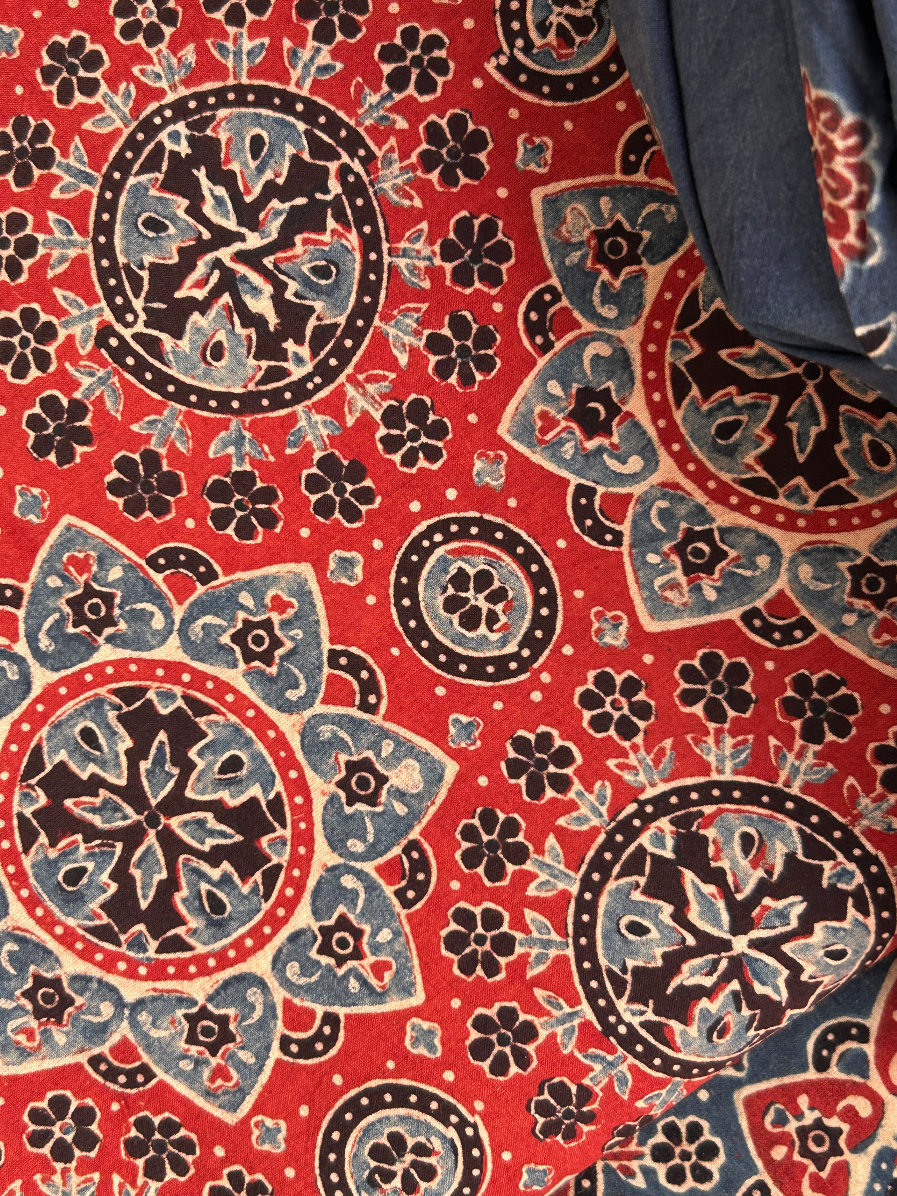 Natural Dyes Handblock Ajrakh Cotton Suit