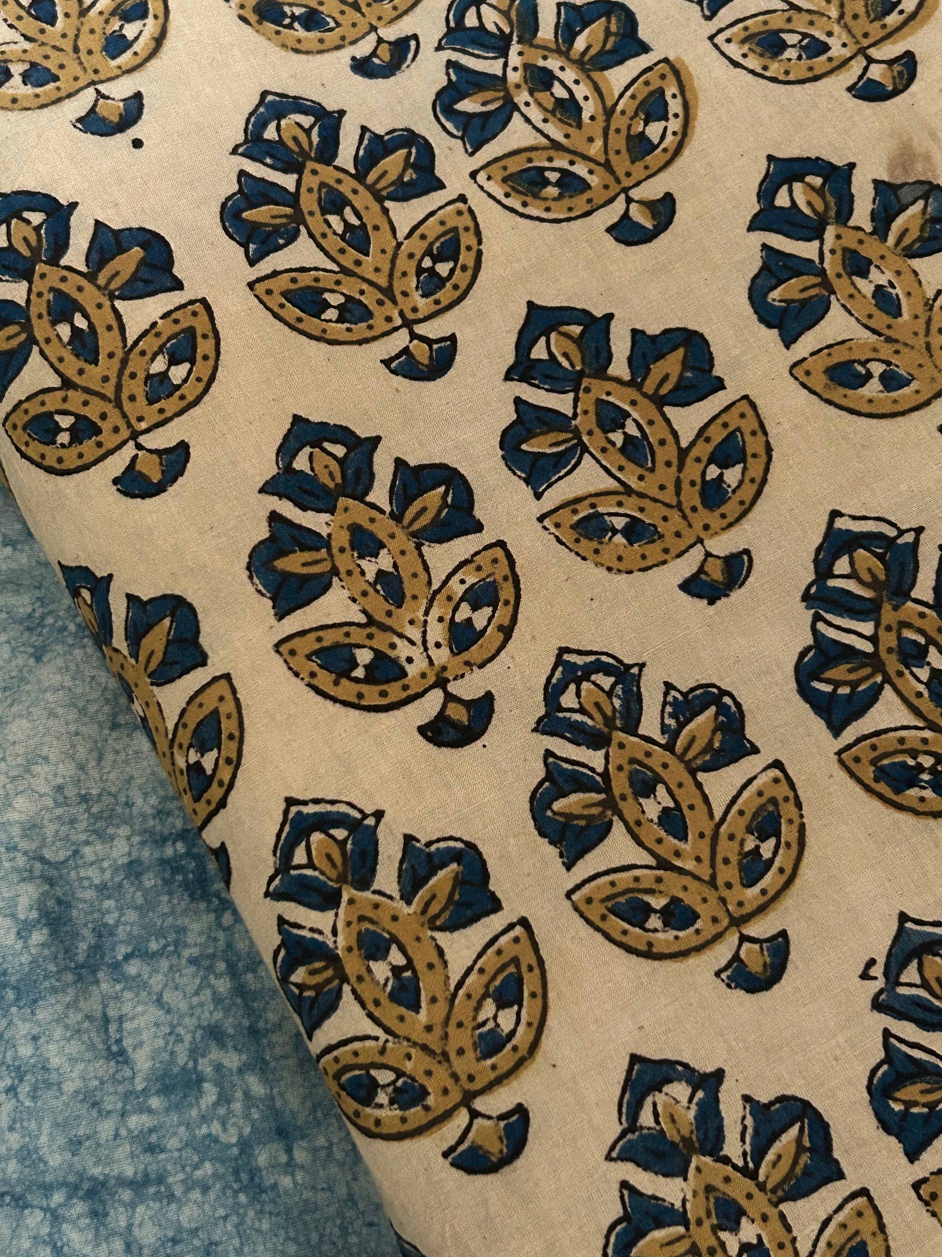 Natural Dyes Handblock Ajrakh Cotton Fabric 400 INR/metre