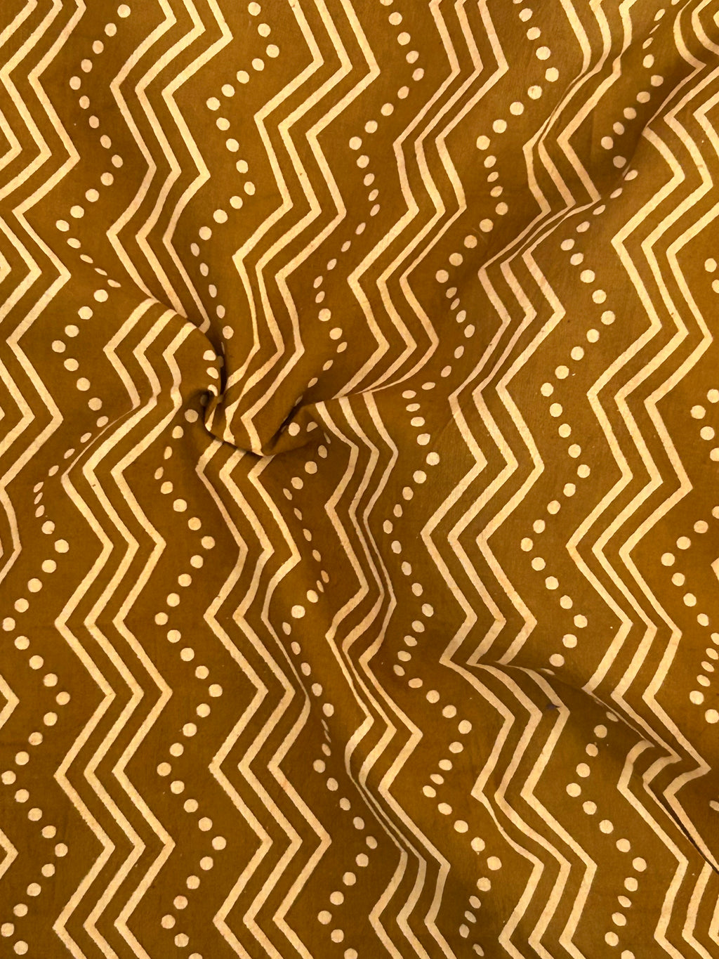 Hand Sreen Printed Azofree dye cotton - Muted Mustard (2.5m)