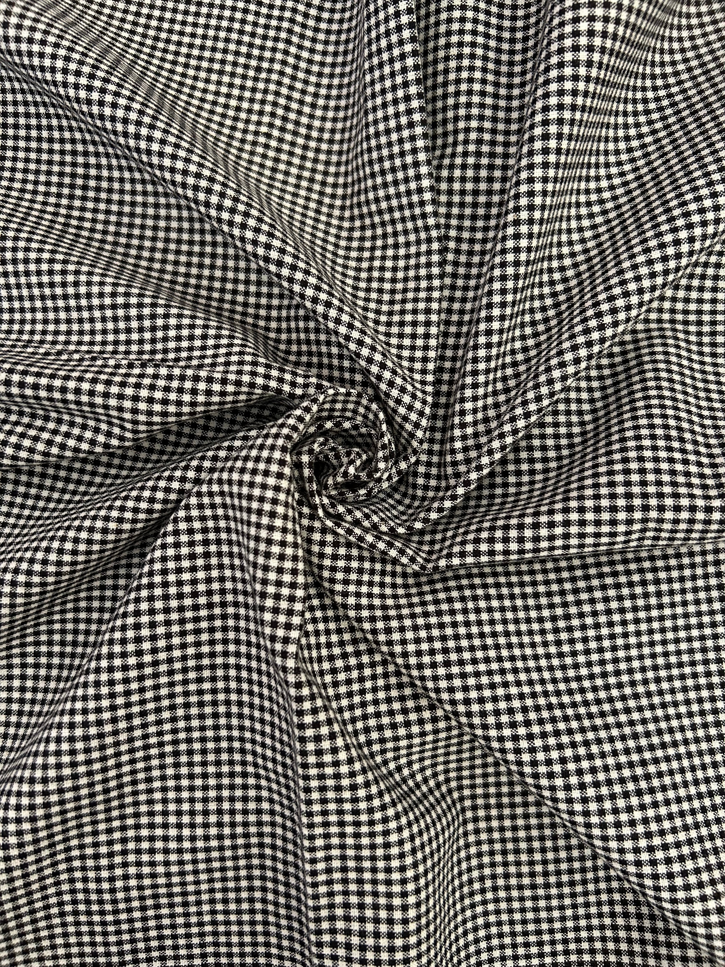 Handwoven Checkered Fabric - Black (1.5m)